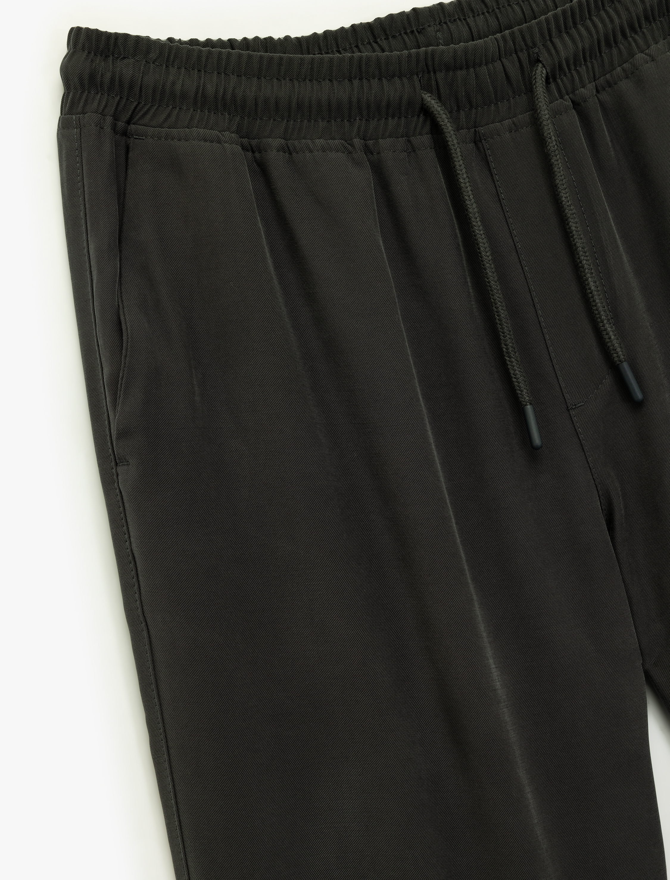   Viskon Cep Detaylı Rayon Tapered Beli Bağcıklı Pantolon