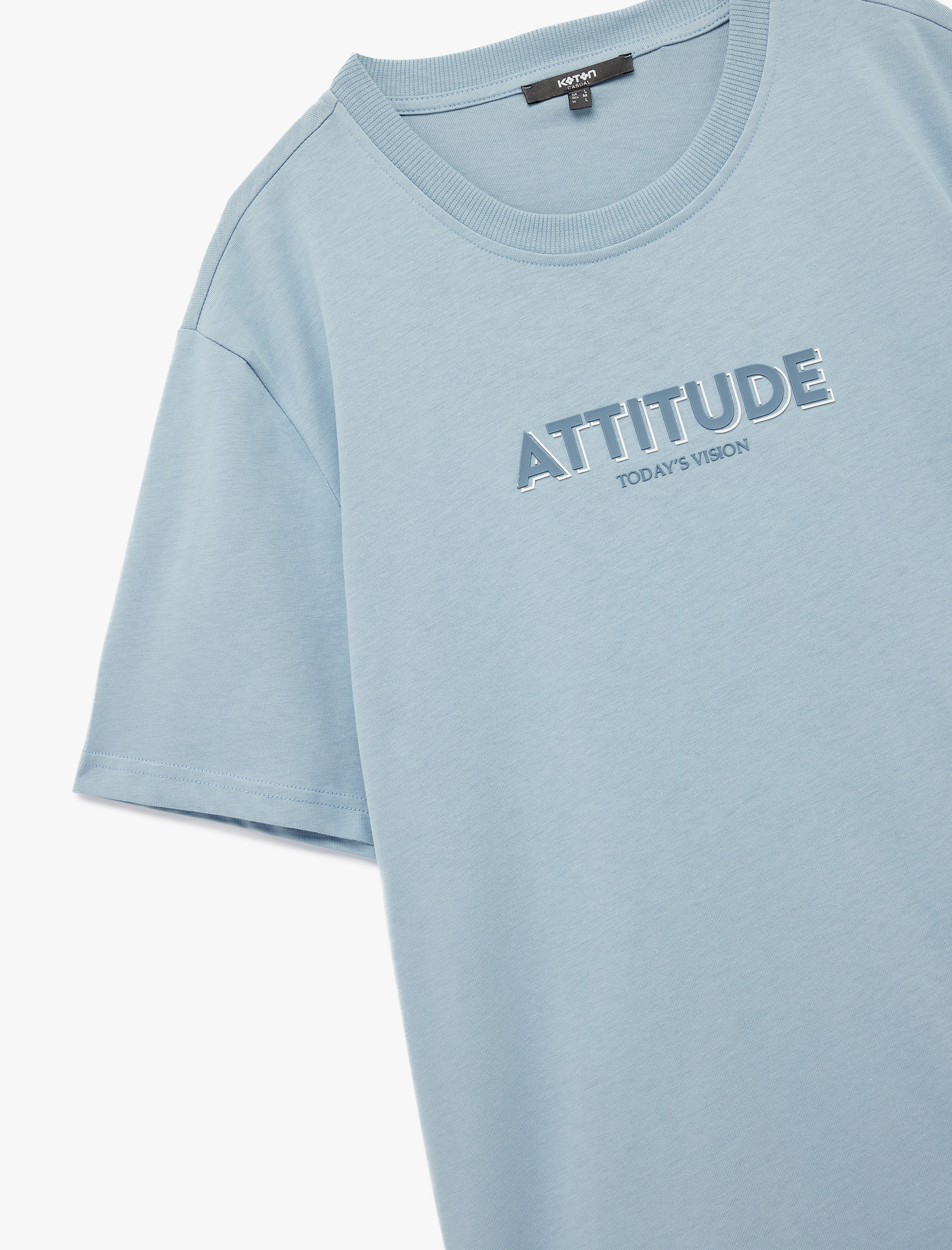   Kısa Kollu Regular Fit Bisiklet Yaka Pamuklu Baskılı Tişört