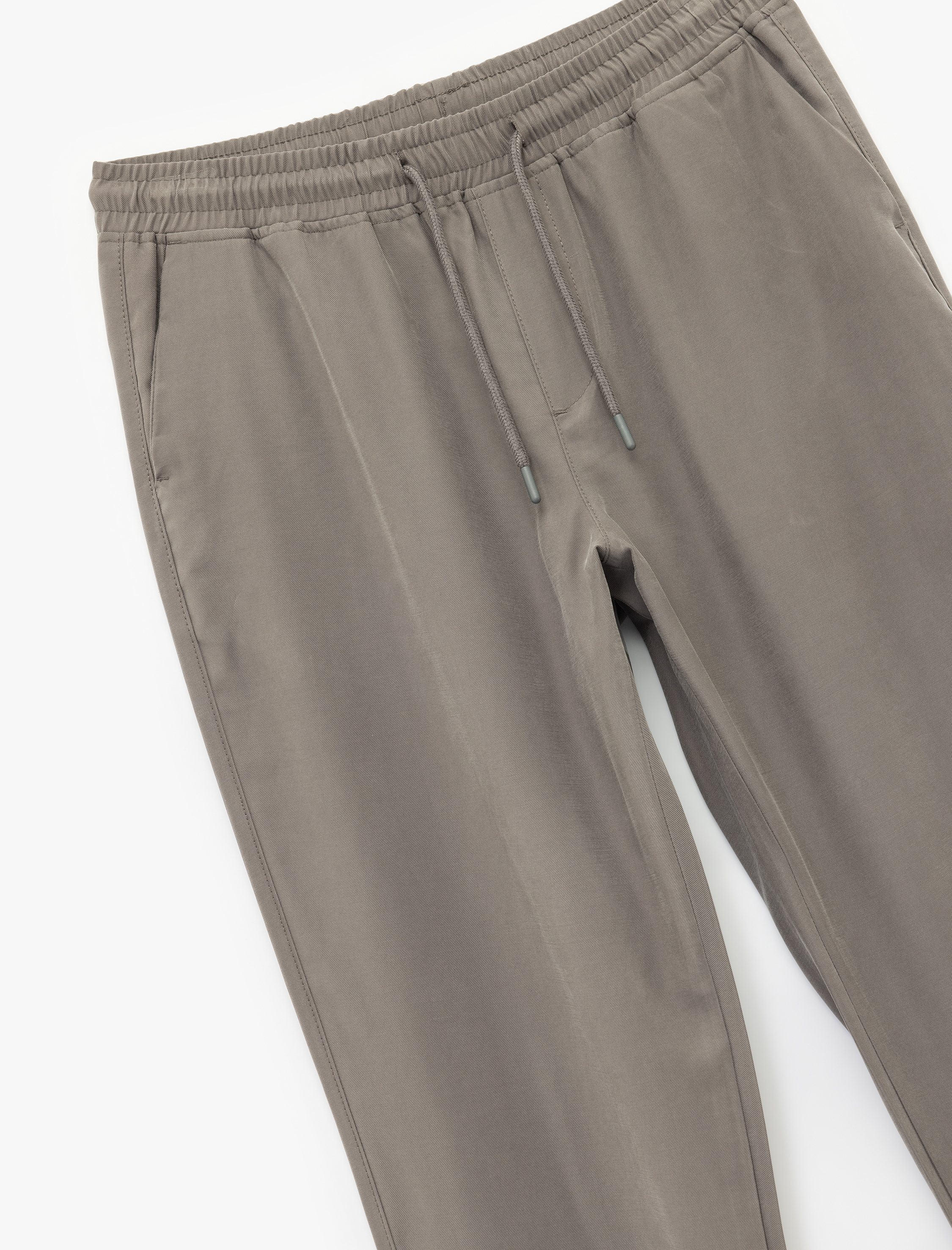   Viskon Cep Detaylı Rayon Tapered Beli Bağcıklı Pantolon