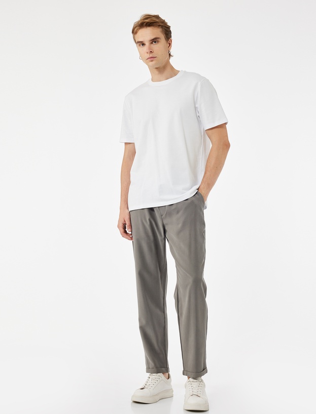 Viskon Cep Detaylı Rayon Tapered Beli Bağcıklı Yazlık Pantolon_0