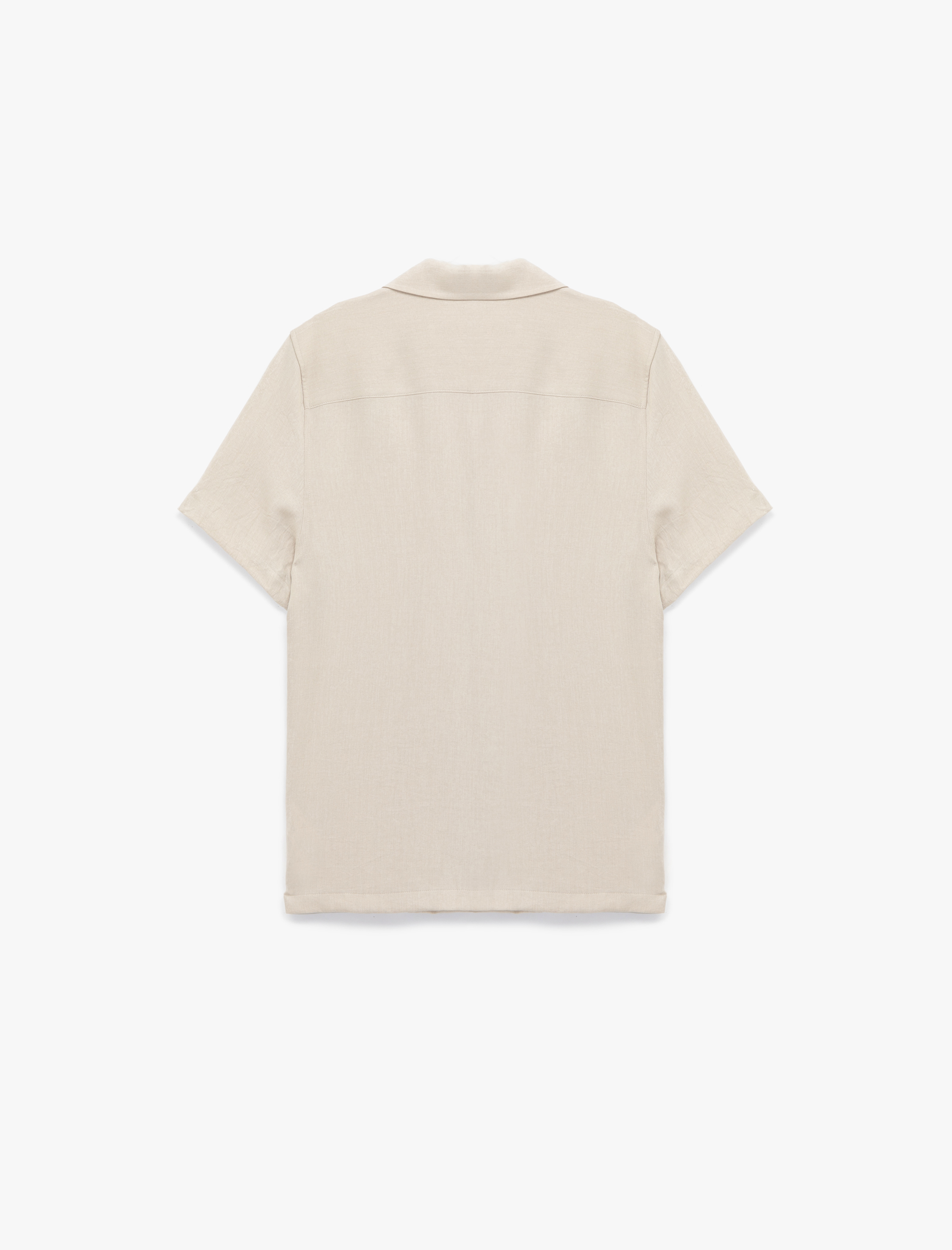   Regular Fit Kısa Kollu Düğmeli Devrik Yaka Gömlek