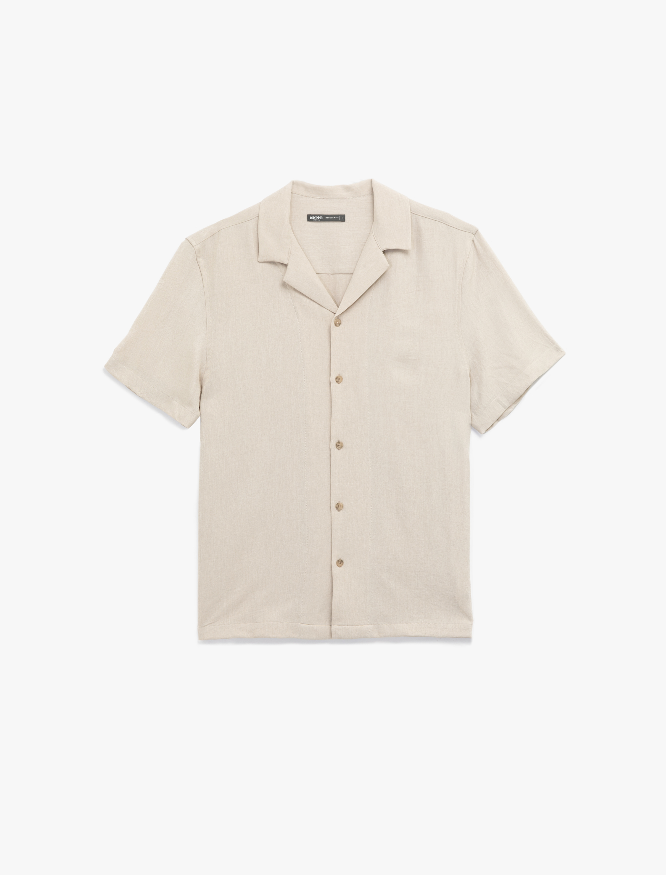   Regular Fit Kısa Kollu Düğmeli Devrik Yaka Gömlek