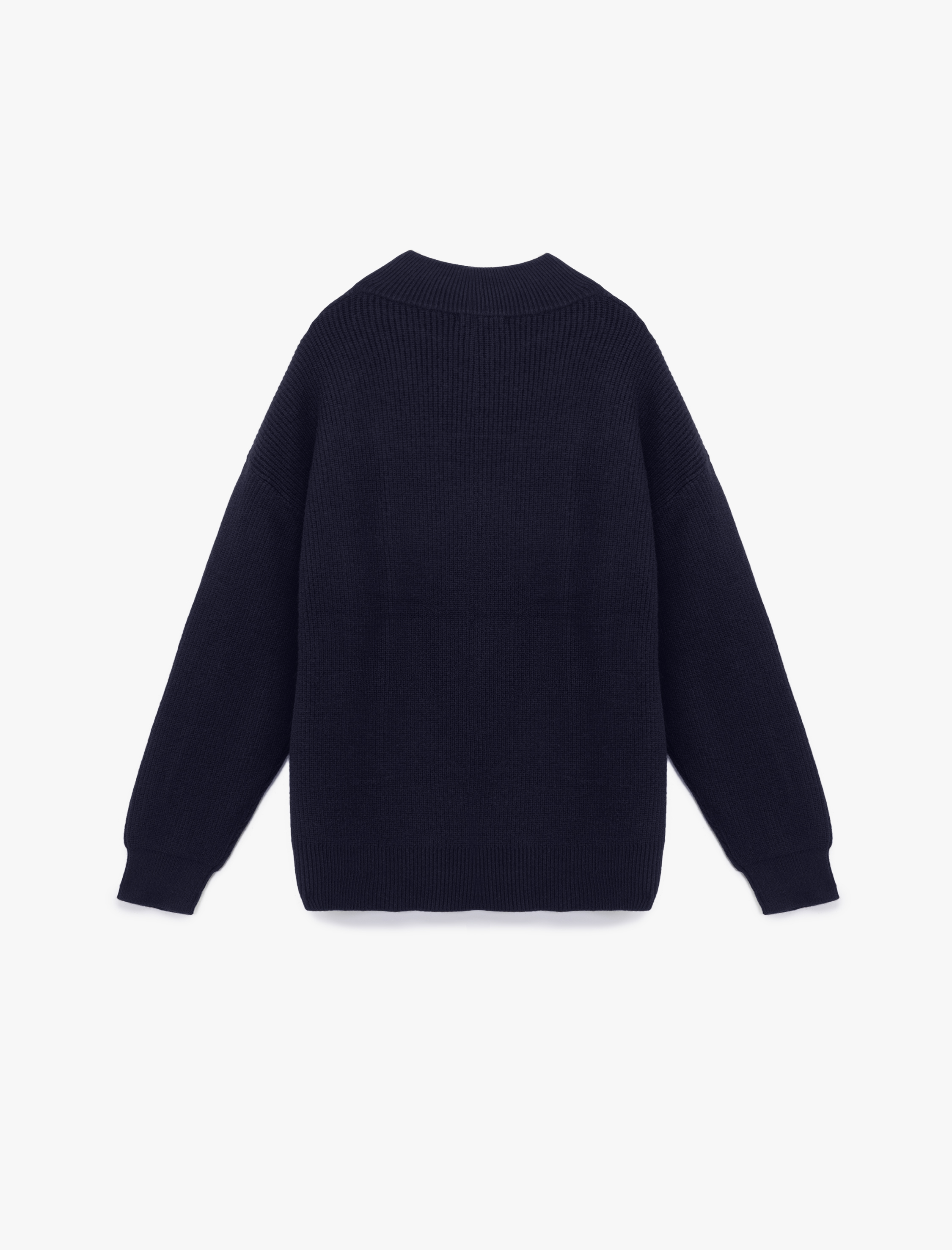   Uzun Kollu Dokulu Yarım Fermuarlı Yaka Triko Kazak