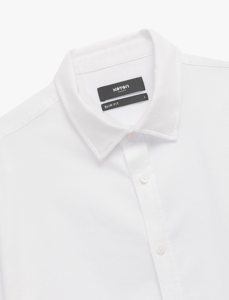   Pamuklu Uzun Kollu Klasik Yaka Slim Fit Gömlek