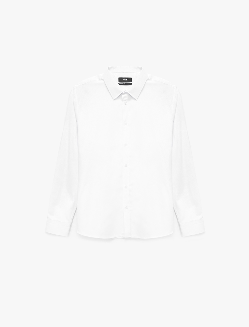   Regular Fit Klasik Yaka Uzun Kollu Oxford Gömlek