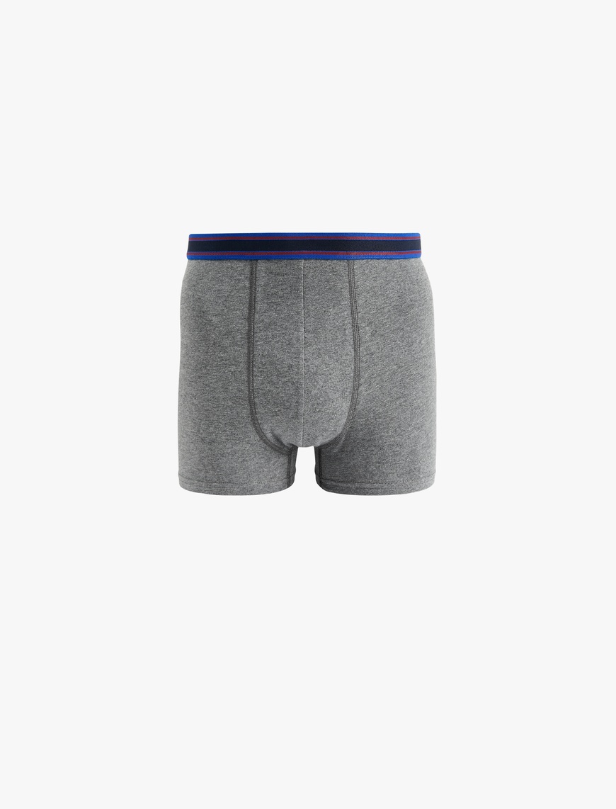   Pamuklu Şerit Detaylı Basic 3'lü Boxer Seti