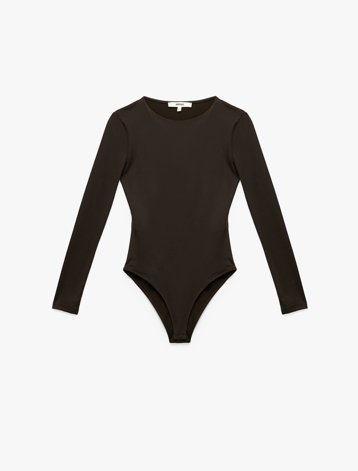  Slim Fit Uzun Kollu Bisiklet Yaka Bodysuit