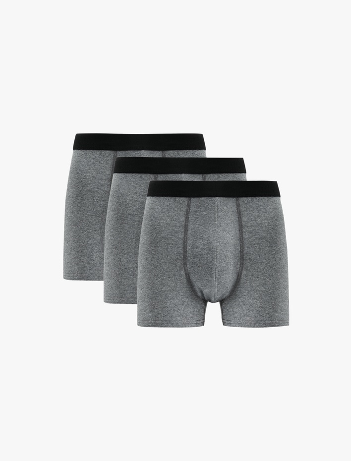  Pamuklu Basic 3'lü Boxer Seti
