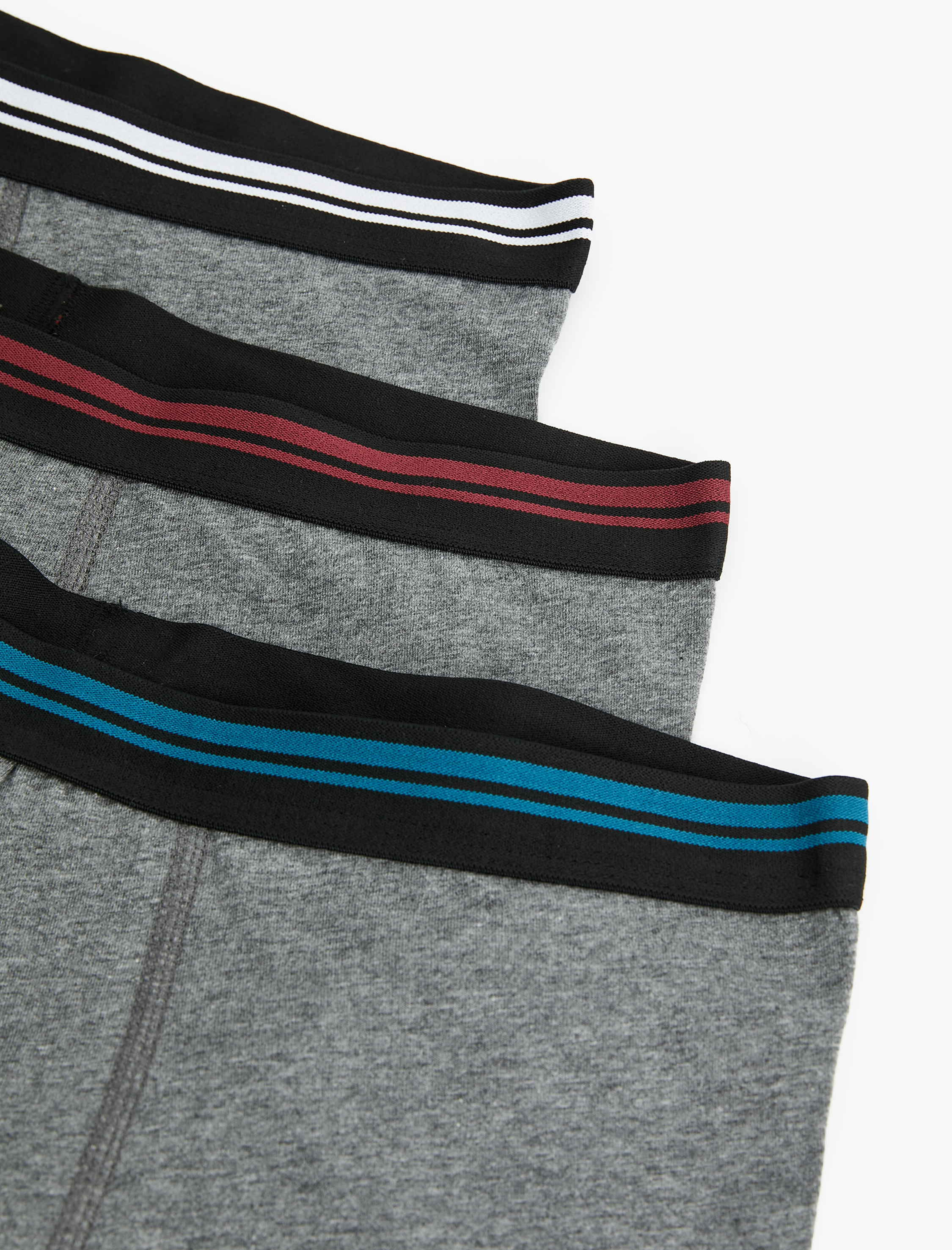   Lastik Detaylı Pamuklu 3'lü Boxer Seti