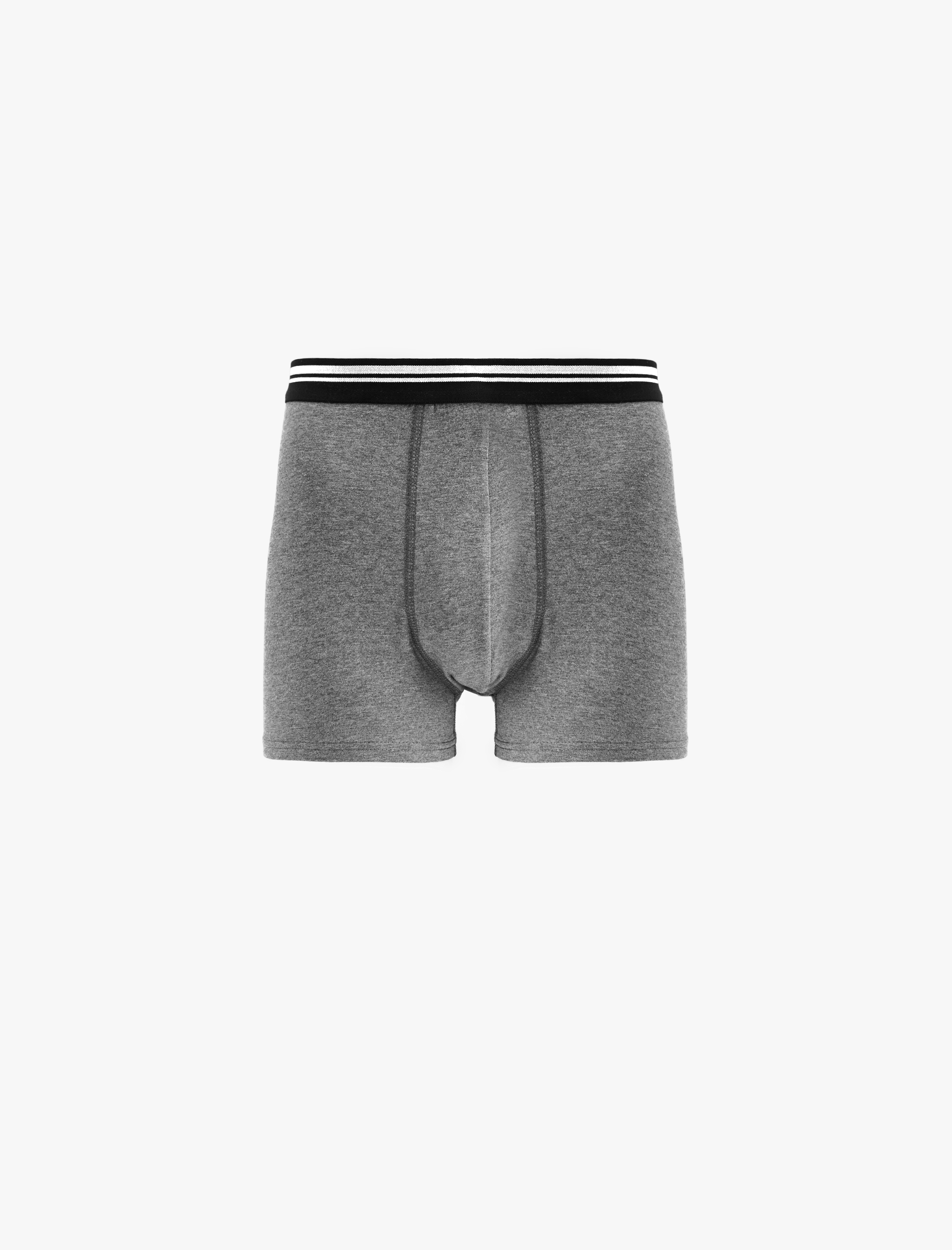   Lastik Detaylı Pamuklu 3'lü Boxer Seti