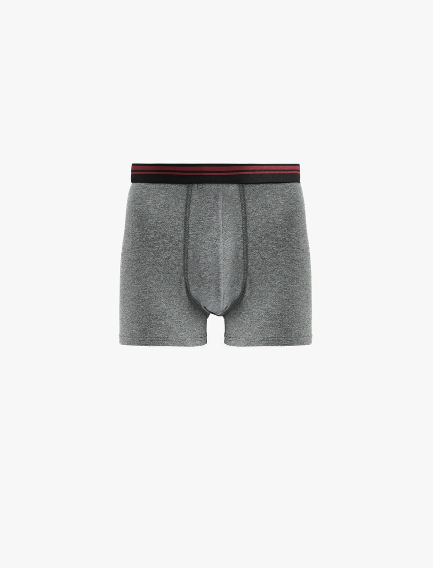   Lastik Detaylı Pamuklu 3'lü Boxer Seti