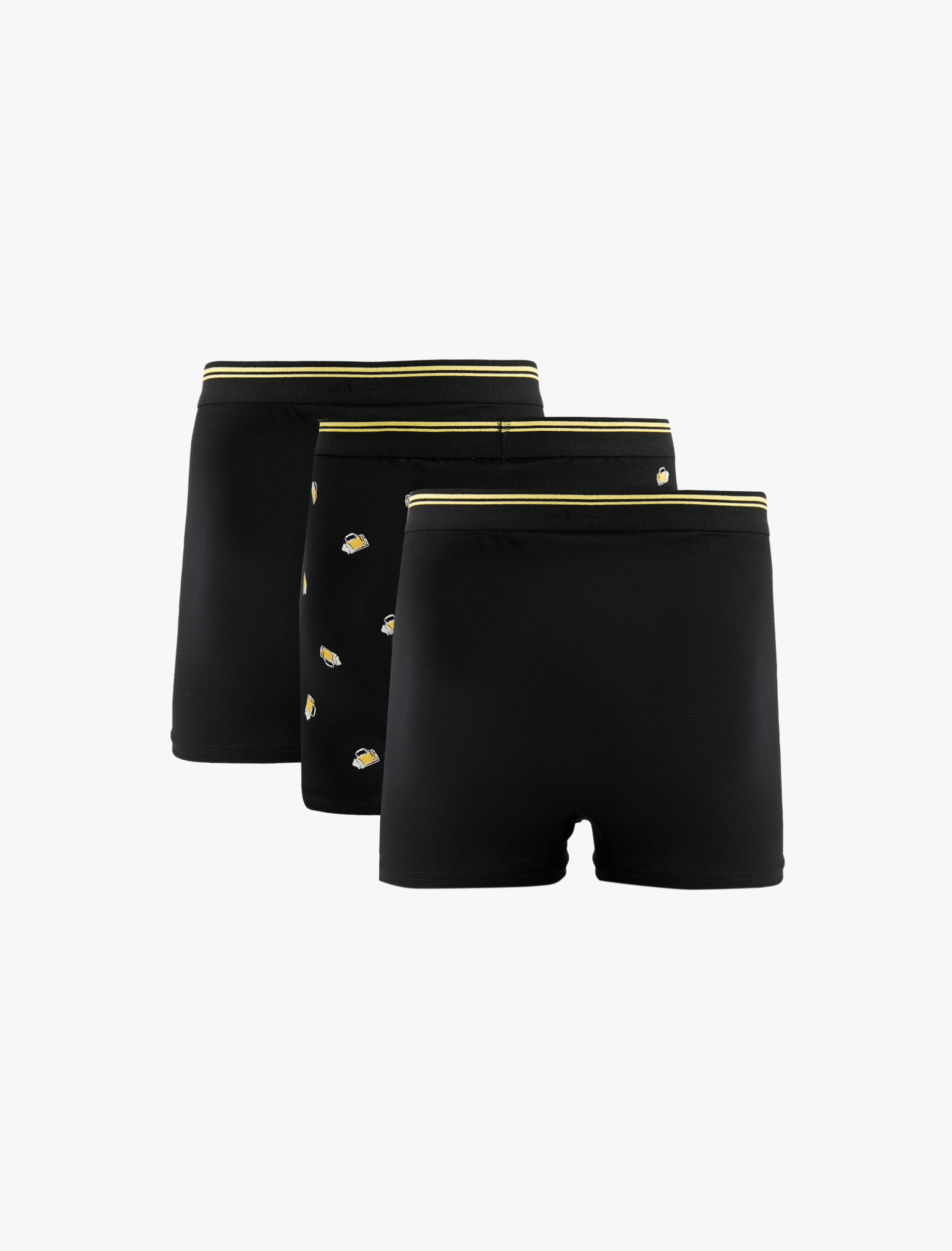   Pamuklu İçecek Baskılı 3'lü Boxer Seti