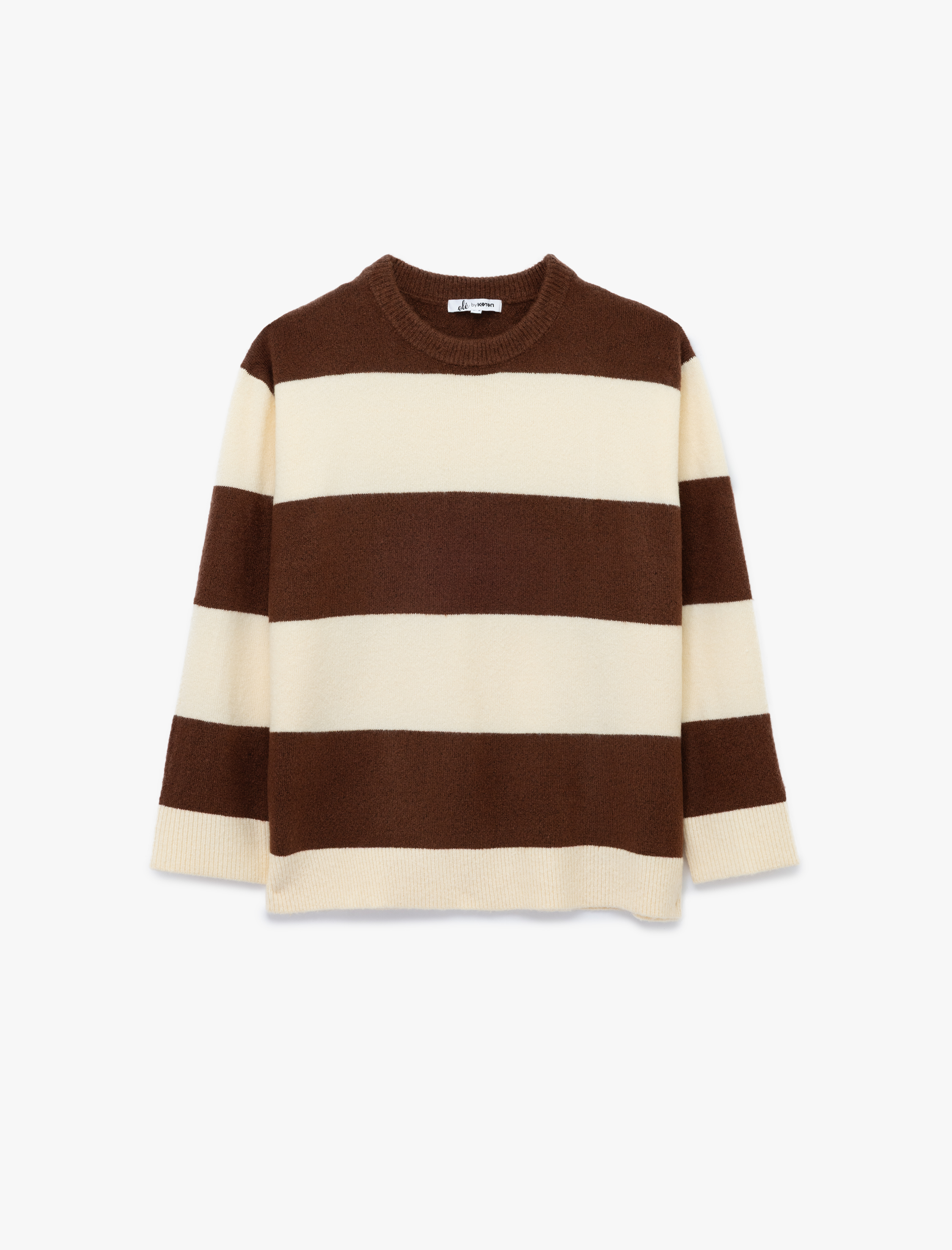   Uzun Kollu Çizgili Bisiklet Yaka Triko Kazak