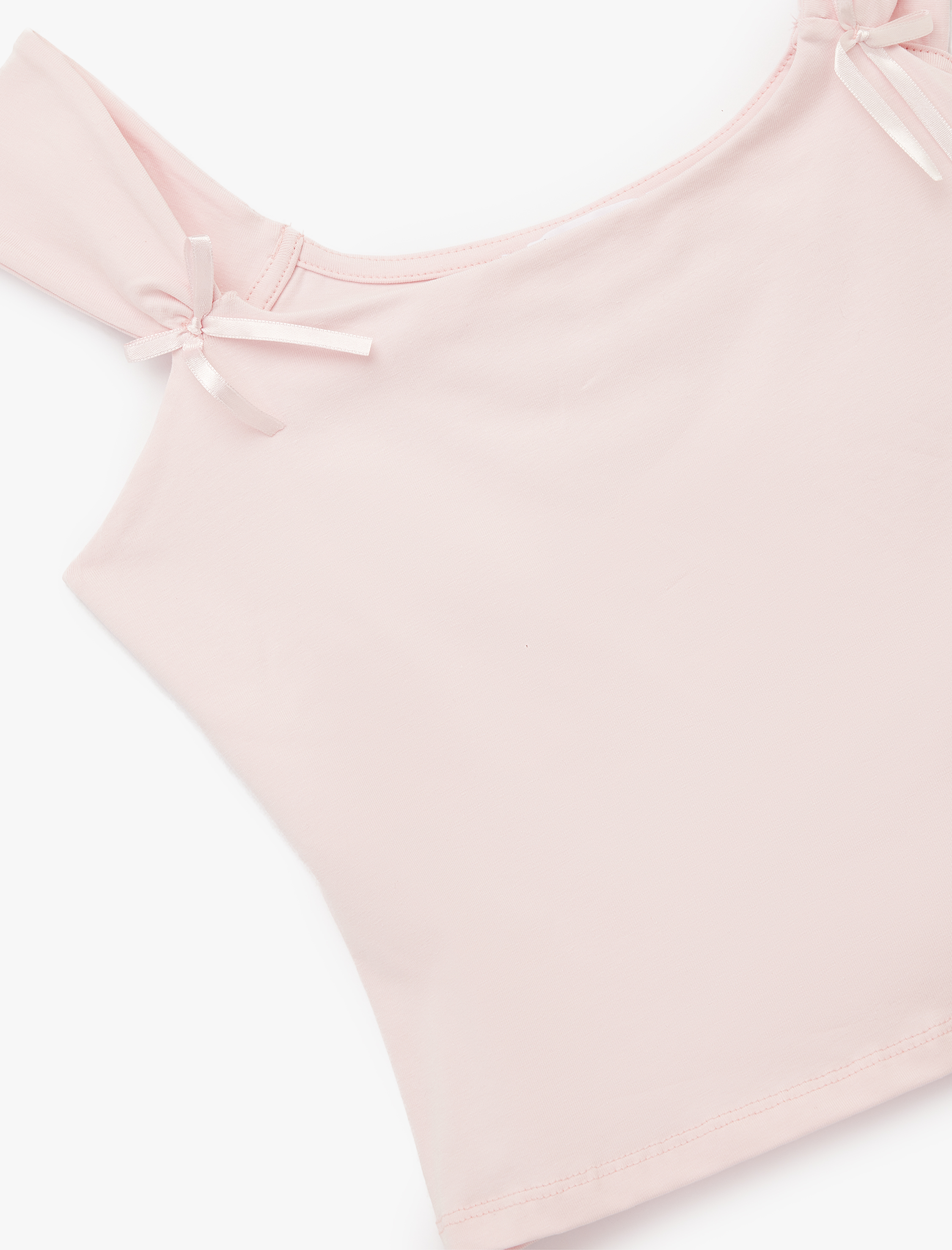   Slim Fit Kare Yaka Fiyonklu Kolsuz Bluz