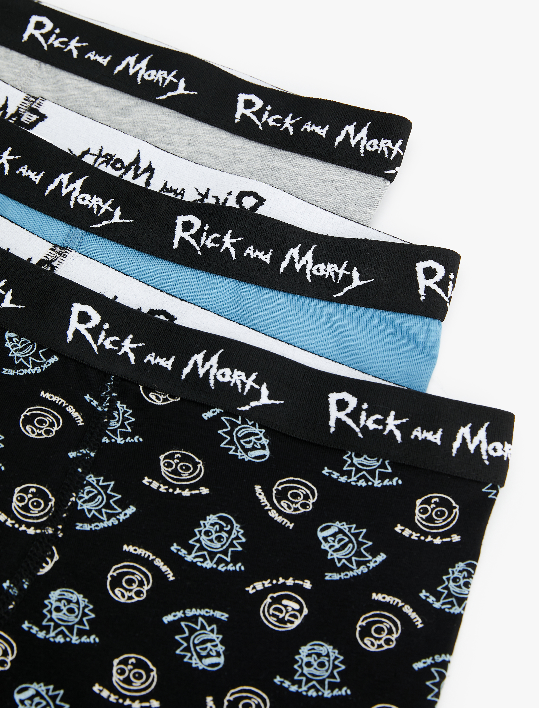 Lisanslı Rick and Morty Baskılı Pamuklu 3'lü Boxer Set
