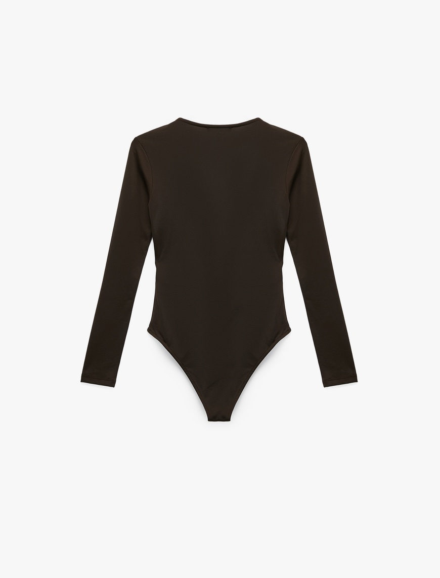  Slim Fit Uzun Kollu Bisiklet Yaka Bodysuit