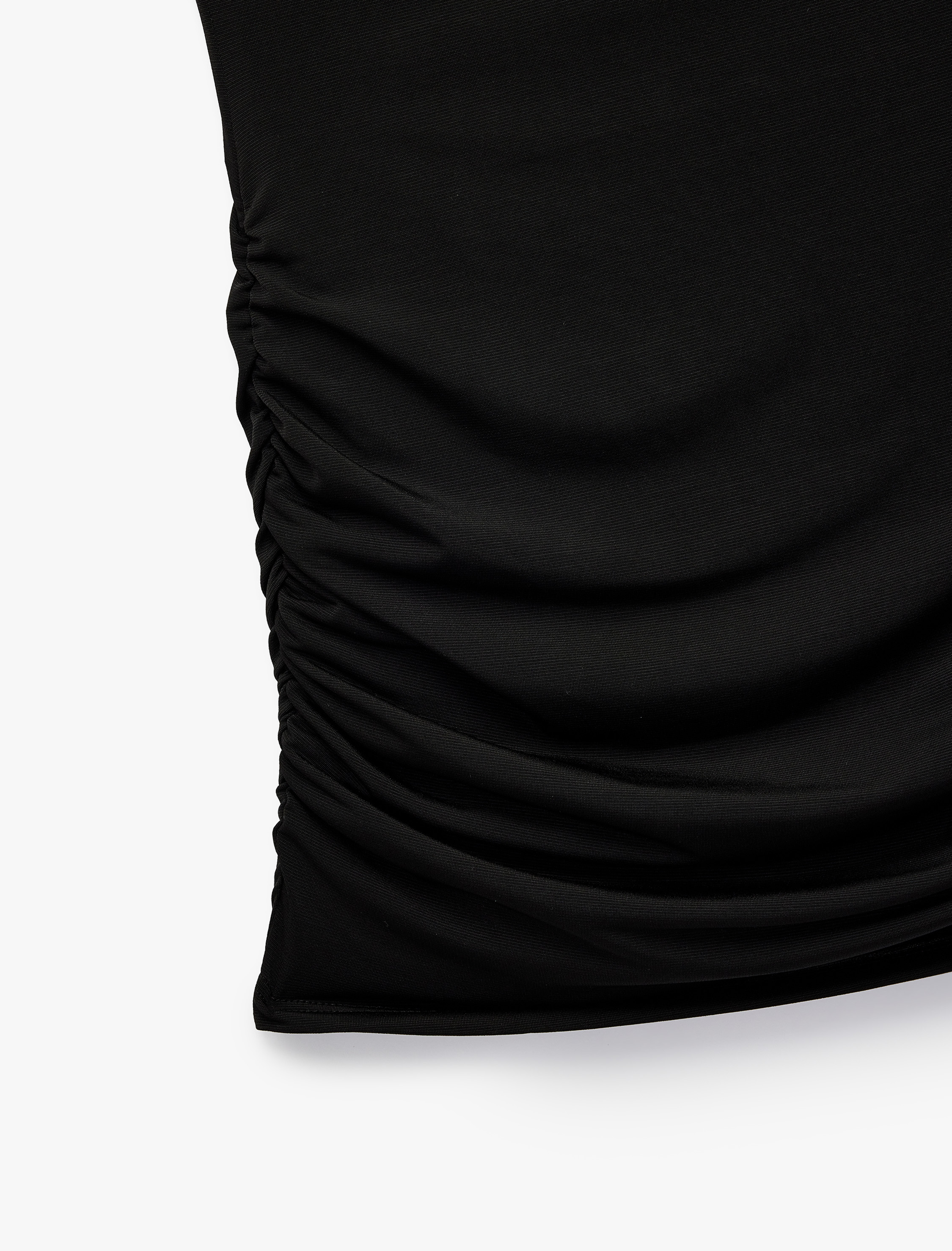   Koton X İnji - Degaje Yaka Kolsuz Drapeli Asimetrik Midi Elbise