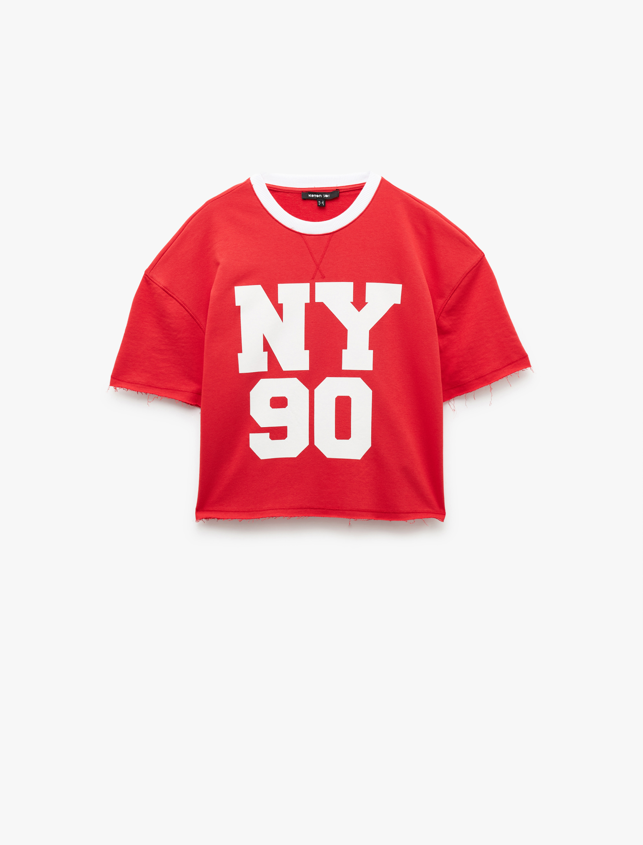 Baskılı Bisiklet Yaka Kısa Kollu Rahat Kalıp Spor Tişört