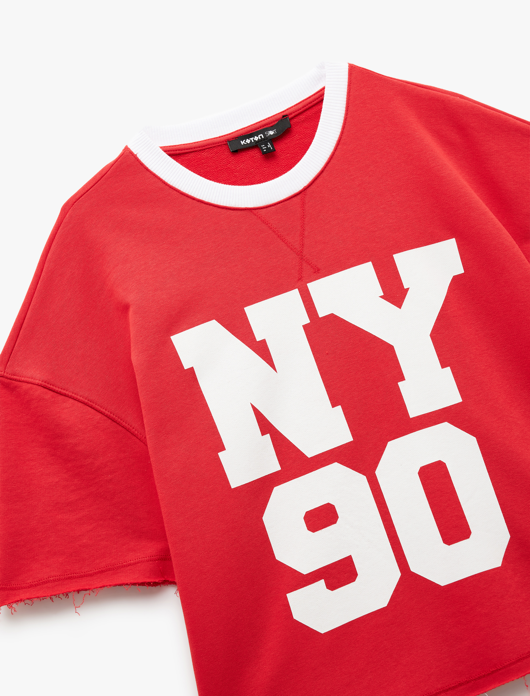 Baskılı Bisiklet Yaka Kısa Kollu Rahat Kalıp Spor Tişört