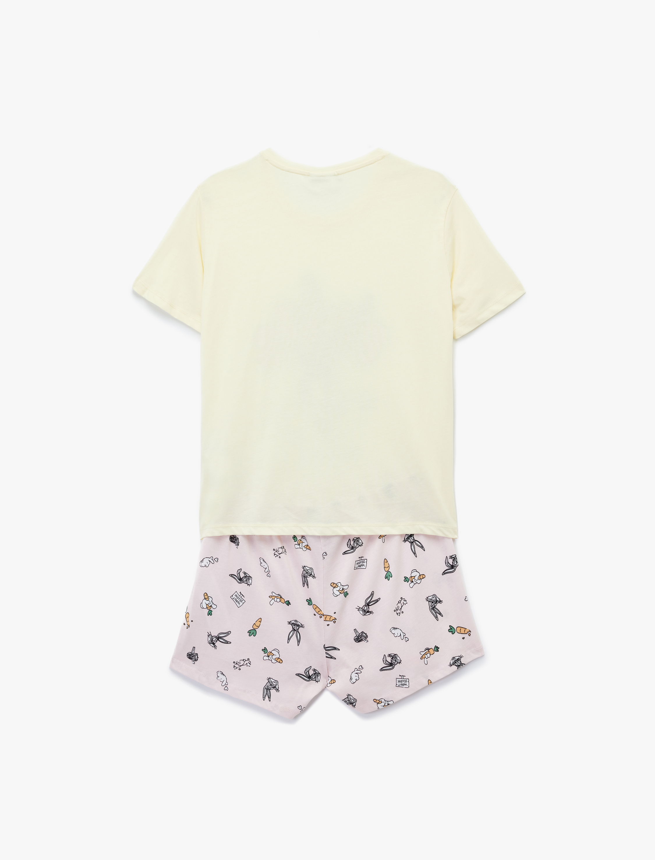   Lisanslı Bugs Bunny Baskılı Kısa Kollu Pamuklu Şortlu Pijama Takımı