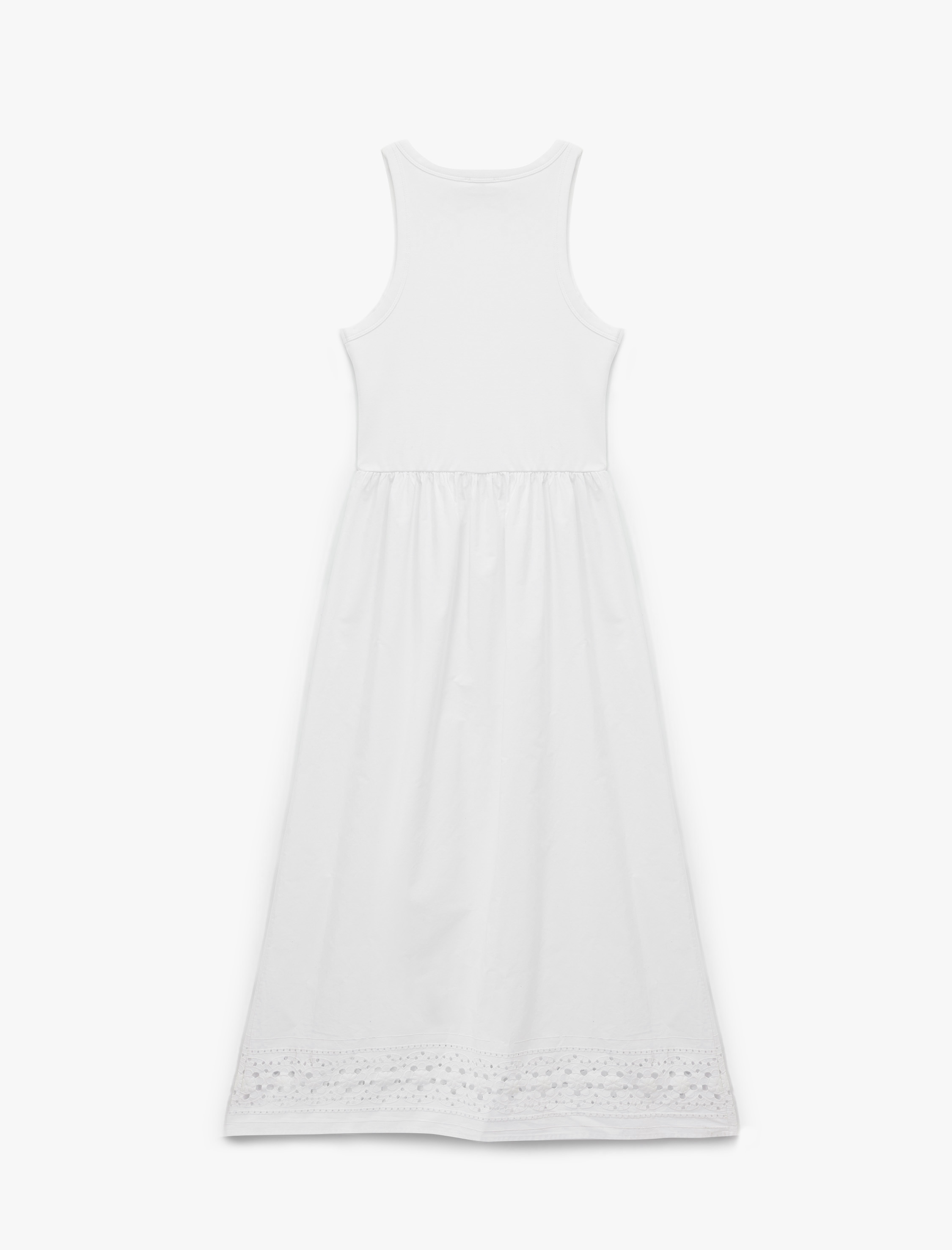   Koton X Melis Ağazat - Pamuklu Kolsuz Bisiklet Yaka Fistolu Midi Boy Kloş Elbise