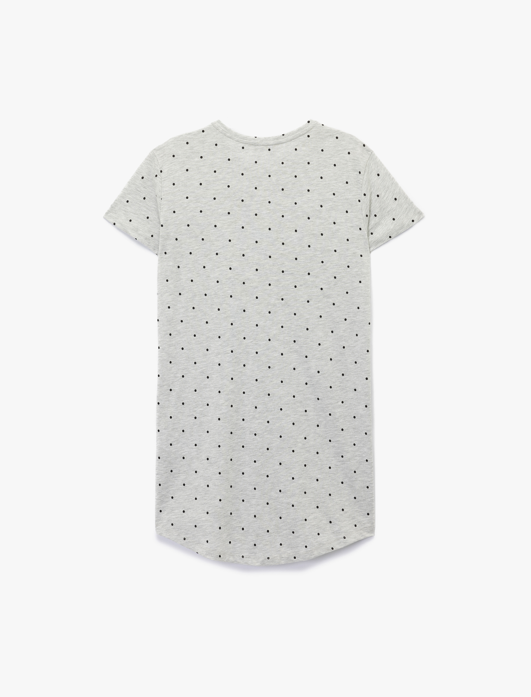   Kısa Kollu Bisiklet Yaka Ayıcık Baskılı Gecelik