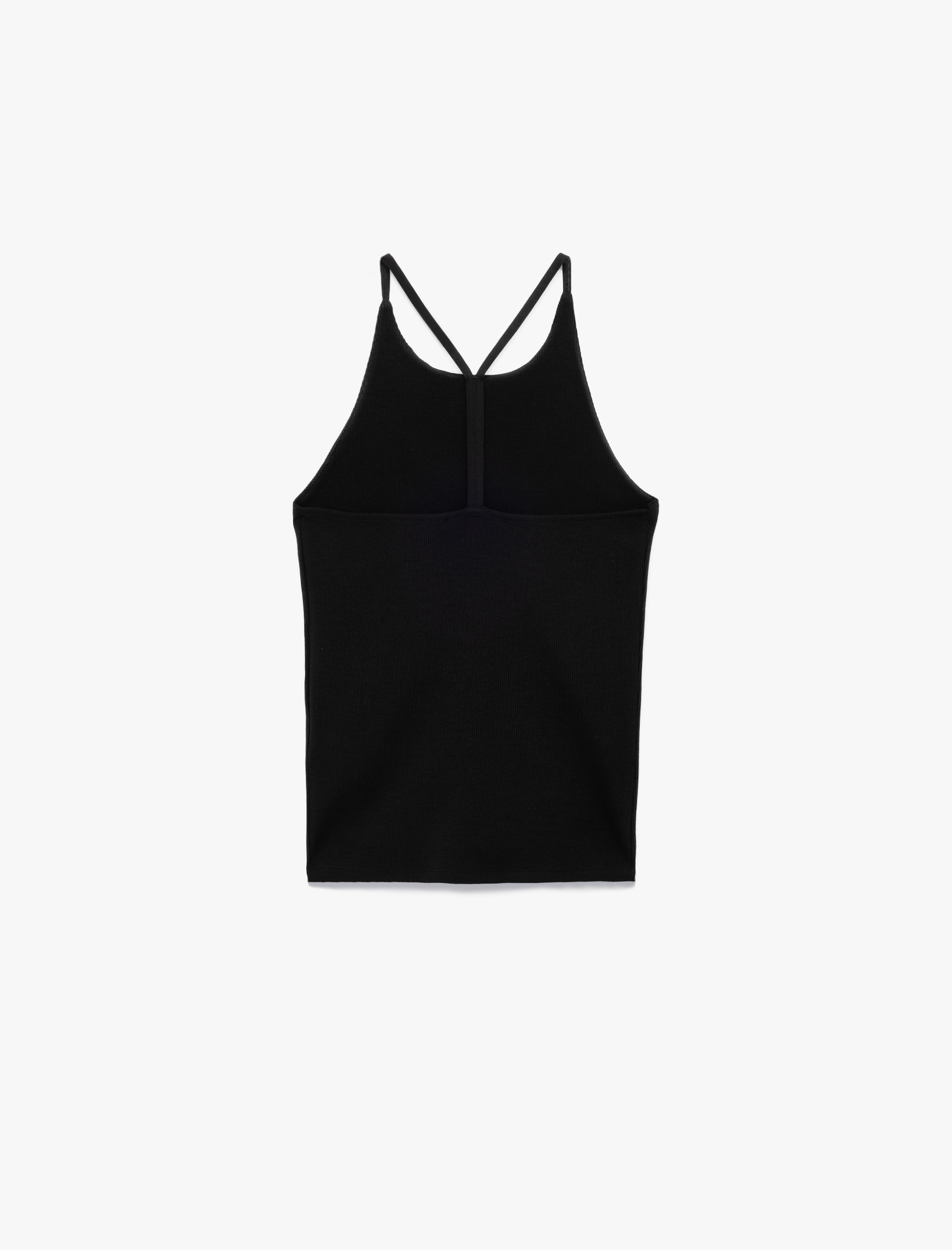   Pamuklu Sırt Detaylı Kolsuz Halter Yaka Bluz