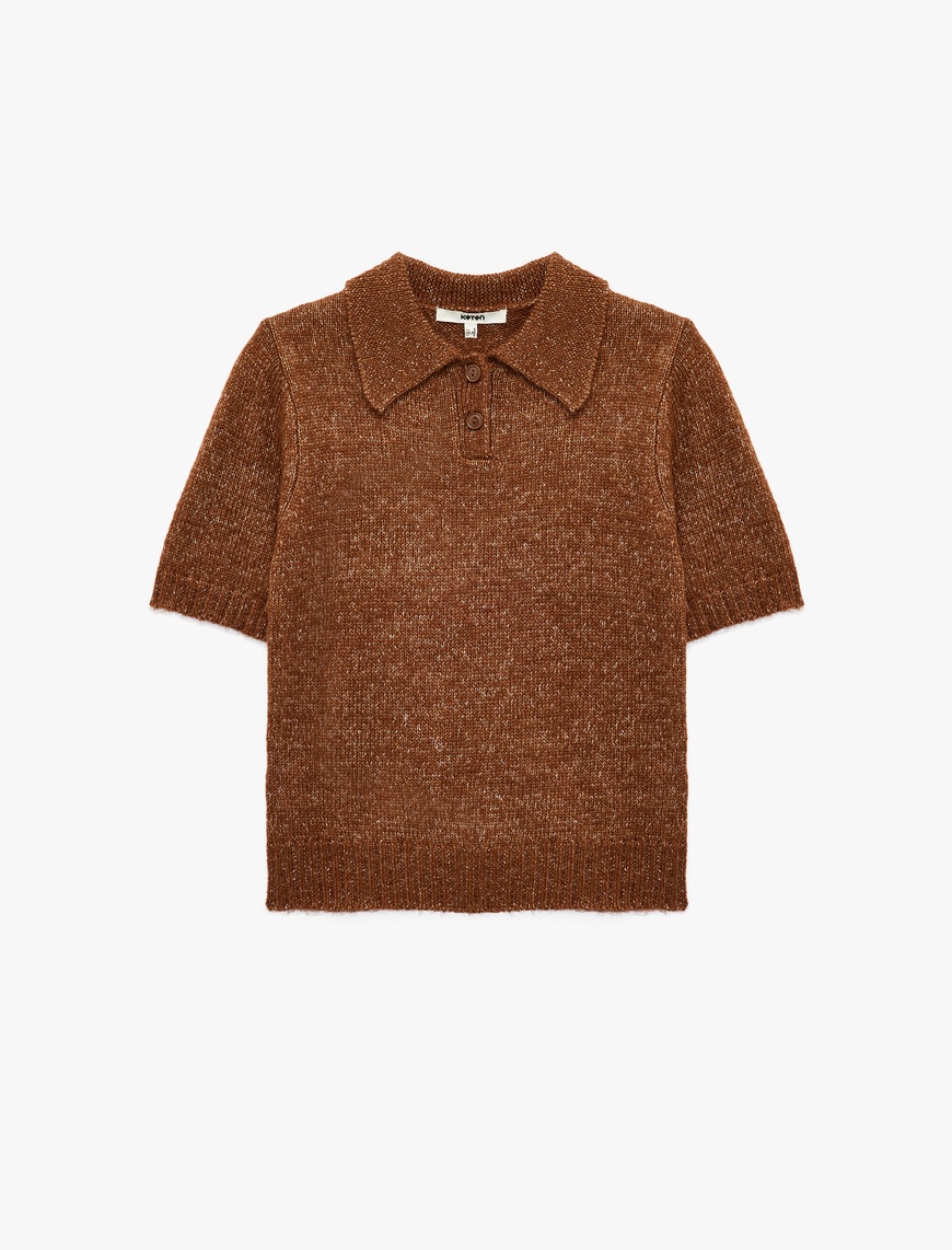   Regular Fit Kısa Kollu Polo Yaka Triko Kazak