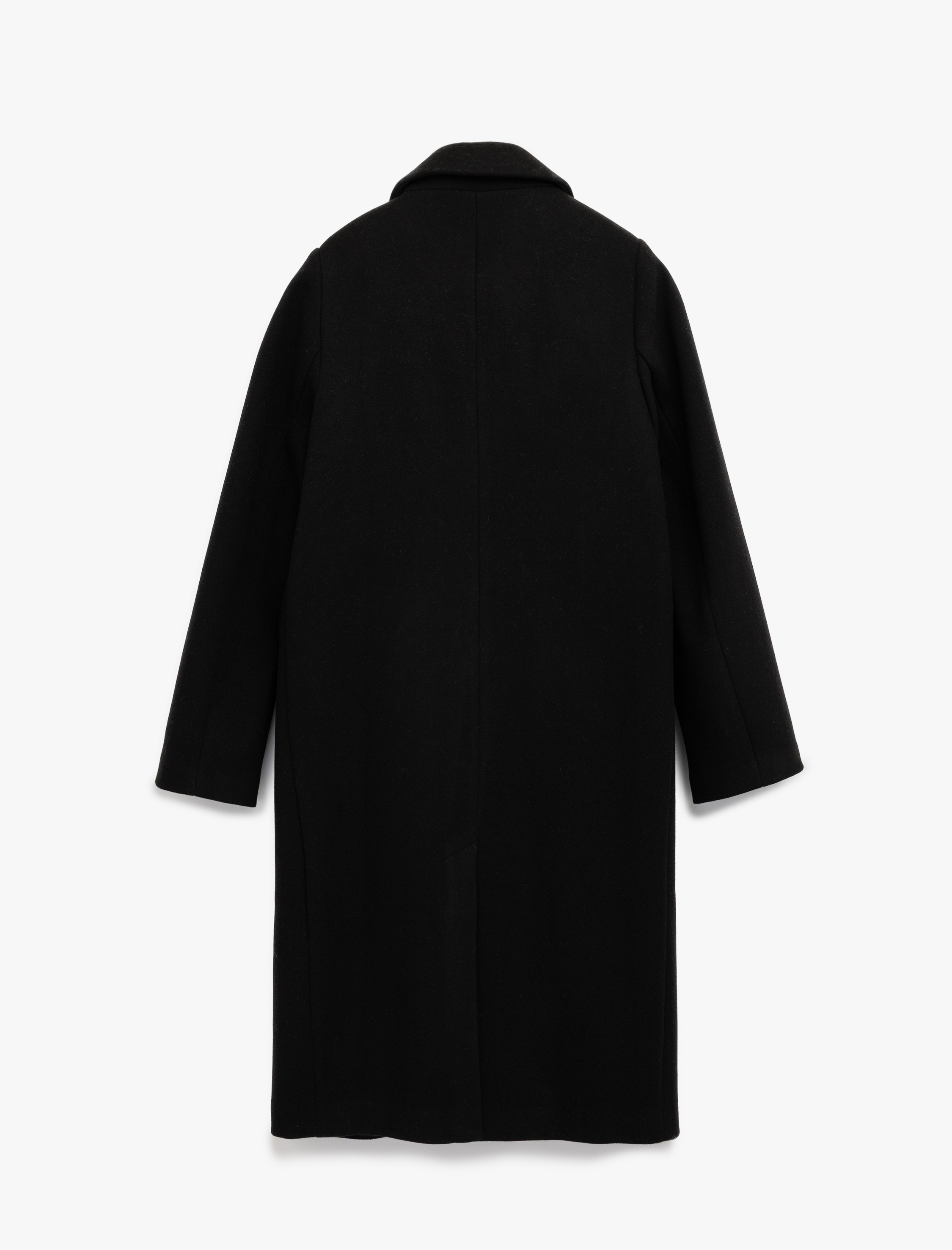   Cepli Kruvaze Uzun Kollu Ceket Yaka Uzun Kaşe Kaban