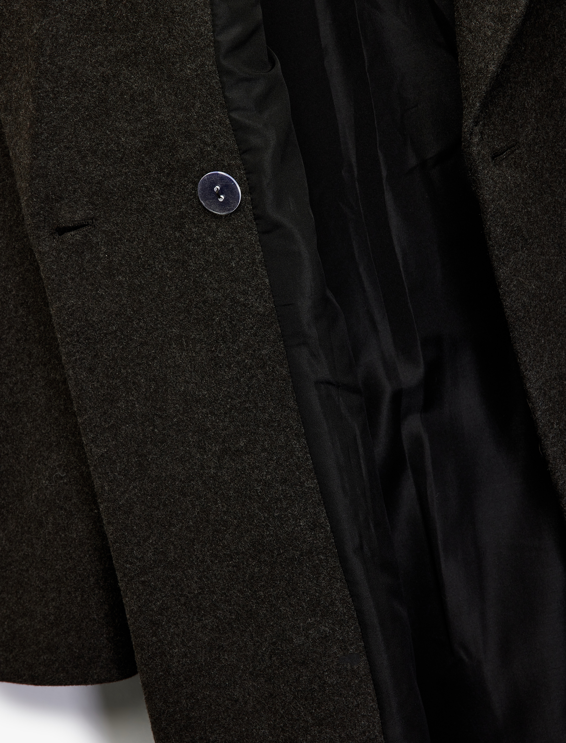   Cepli Kruvaze Uzun Kollu Ceket Yaka Uzun Kaşe Kaban