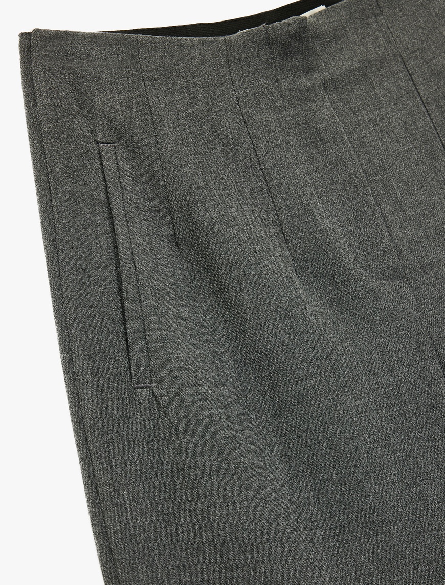   Slim Fit Fleto Cepli Cigarette Kumaş Pantolon