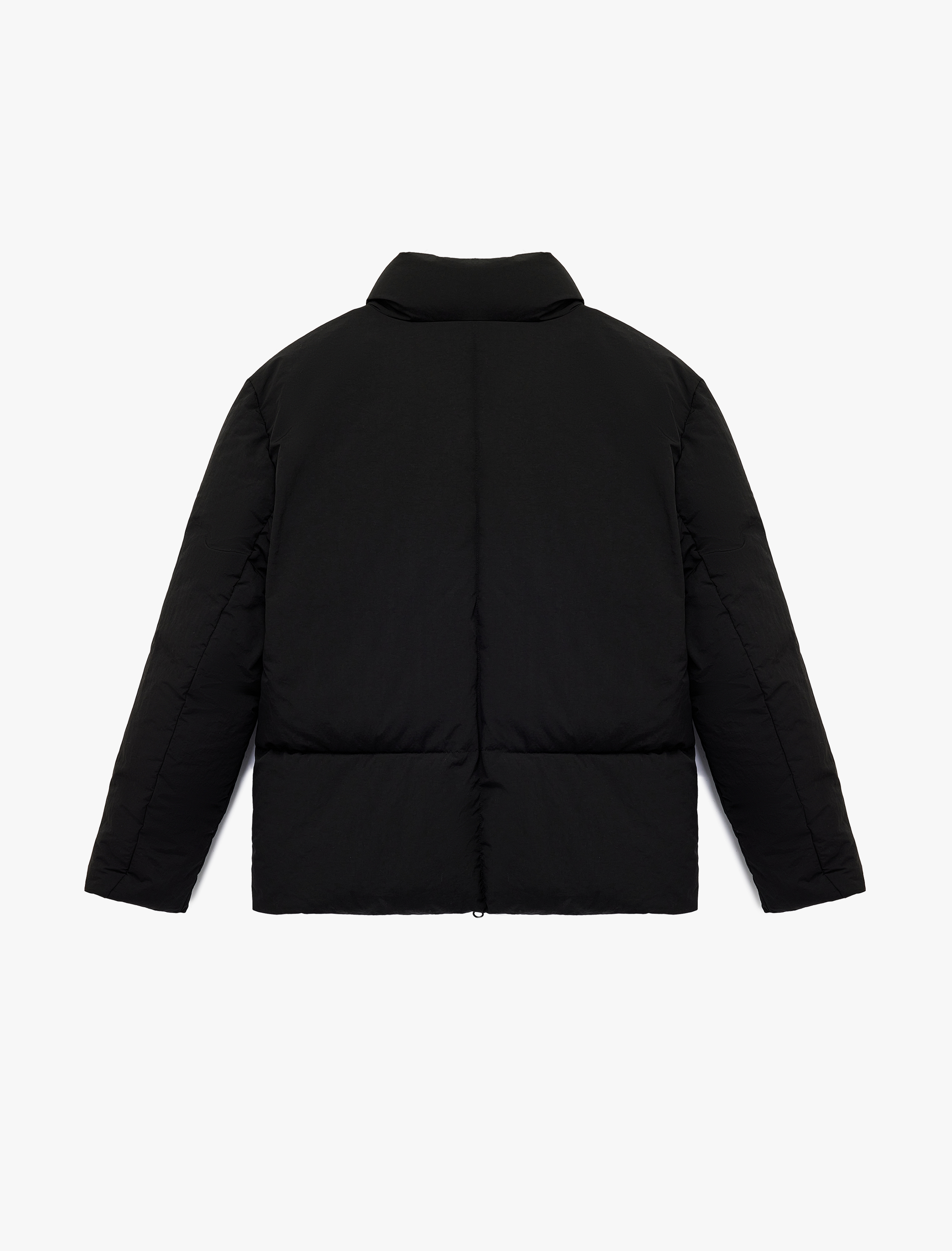   Uzun Kollu Kapaklı Cep Detaylı Fermuarlı Slim Fit Dik Yaka Kışlık Şişme Mont