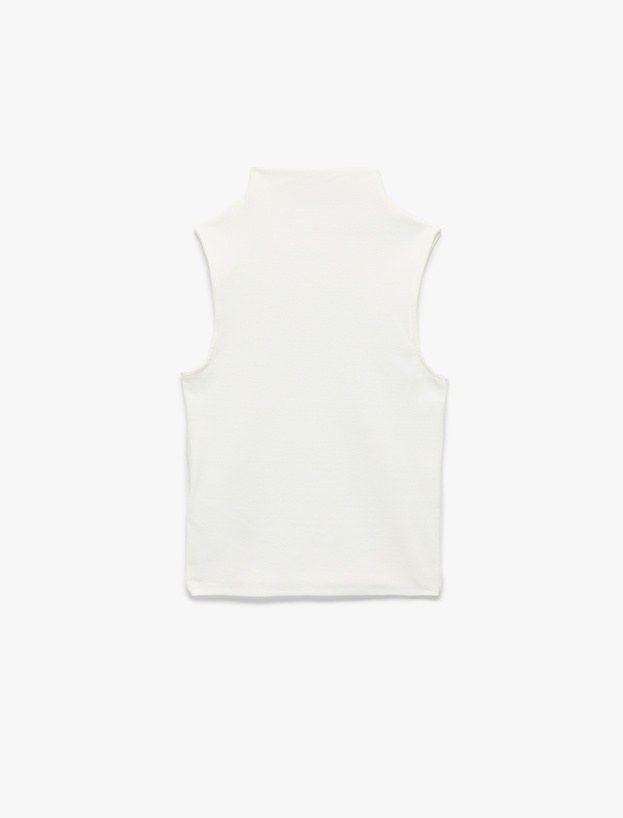 Pamuklu Slim Fit Kolsuz Dik Yaka Body_1