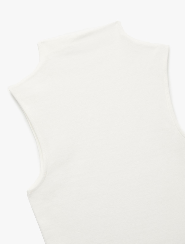 Pamuklu Slim Fit Kolsuz Dik Yaka Body_2