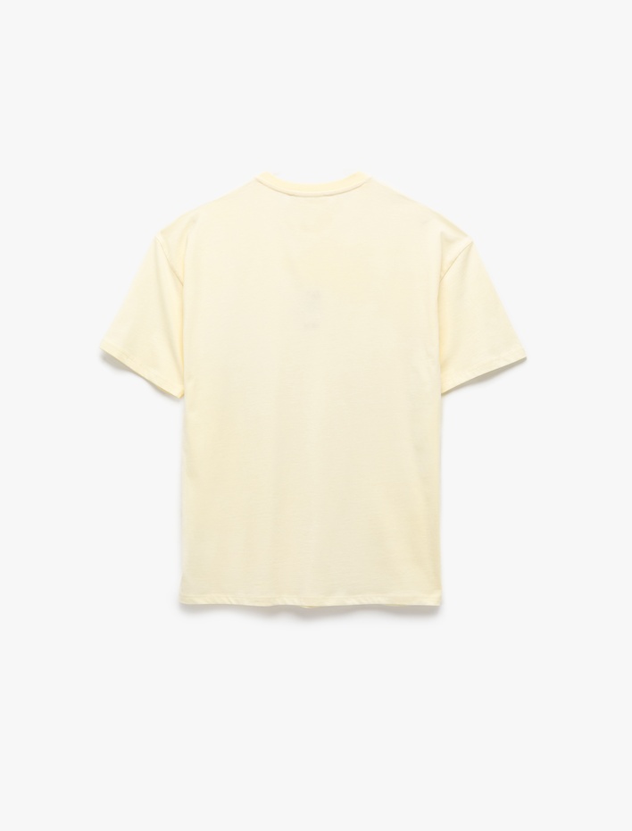  Rahat Kalıp Kısa Kollu Bisiklet Yaka Ördek Nakışlı Tişört