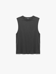 Bisiklet Yaka Regular Fit Pamuklu Kolsuz Tişört