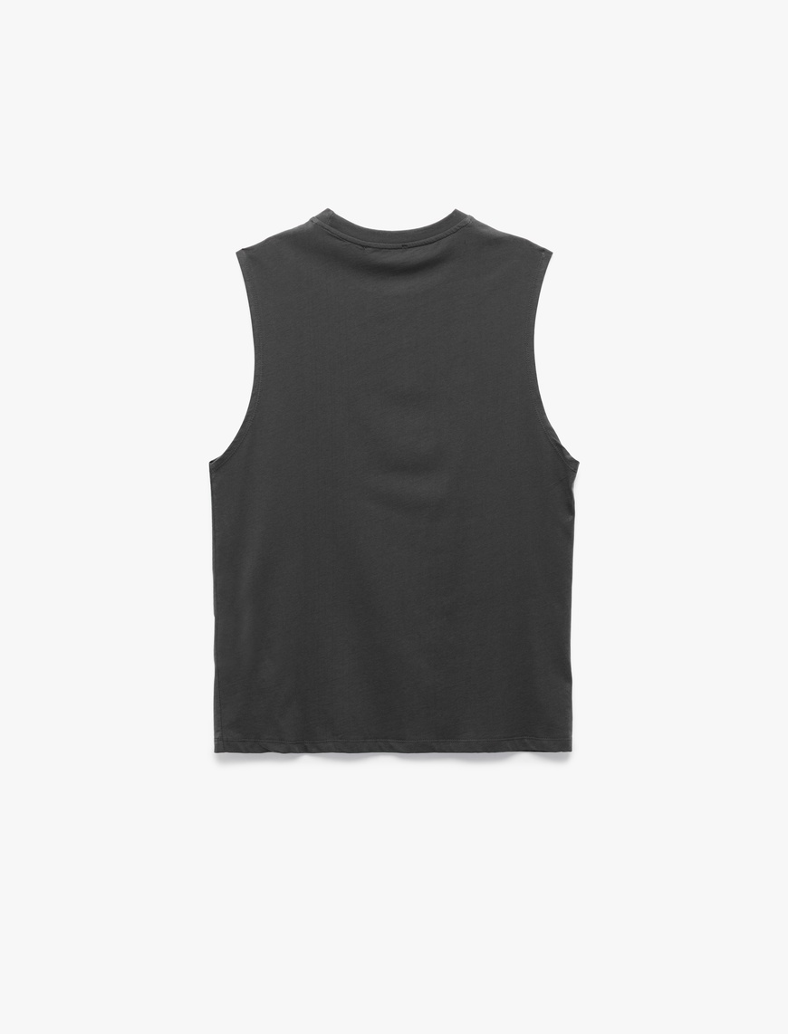   Bisiklet Yaka Regular Fit Pamuklu Kolsuz Tişört