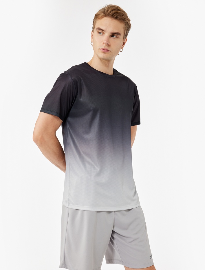  Geçişli Kısa Kollu Bisiklet Yaka Spor Tişört