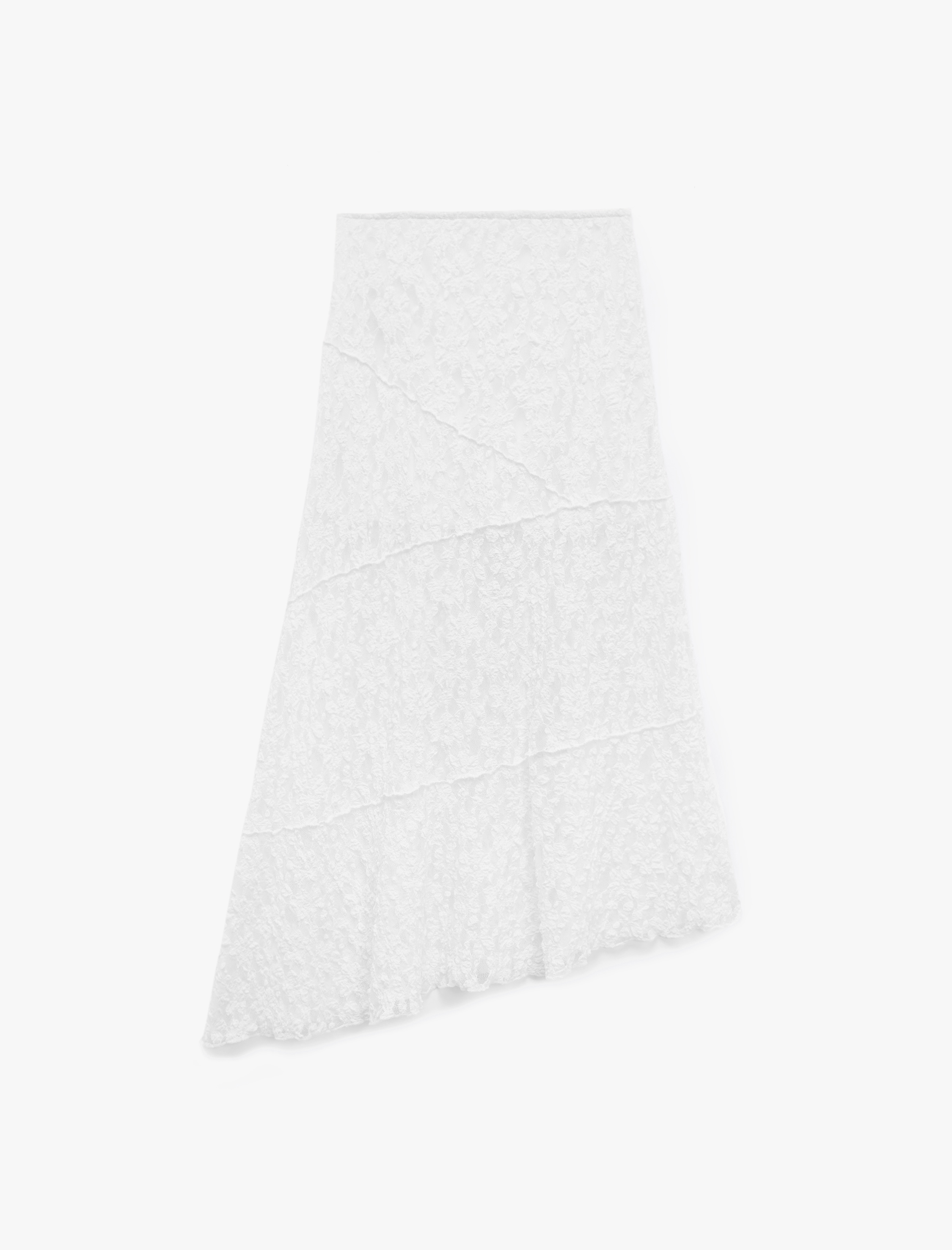   Asimetrik Midi Boy Yüksek Bel Dantel Etek