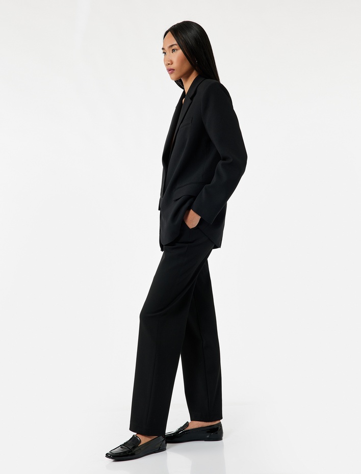  Cepli Düz Paça Kumaş Pantolon