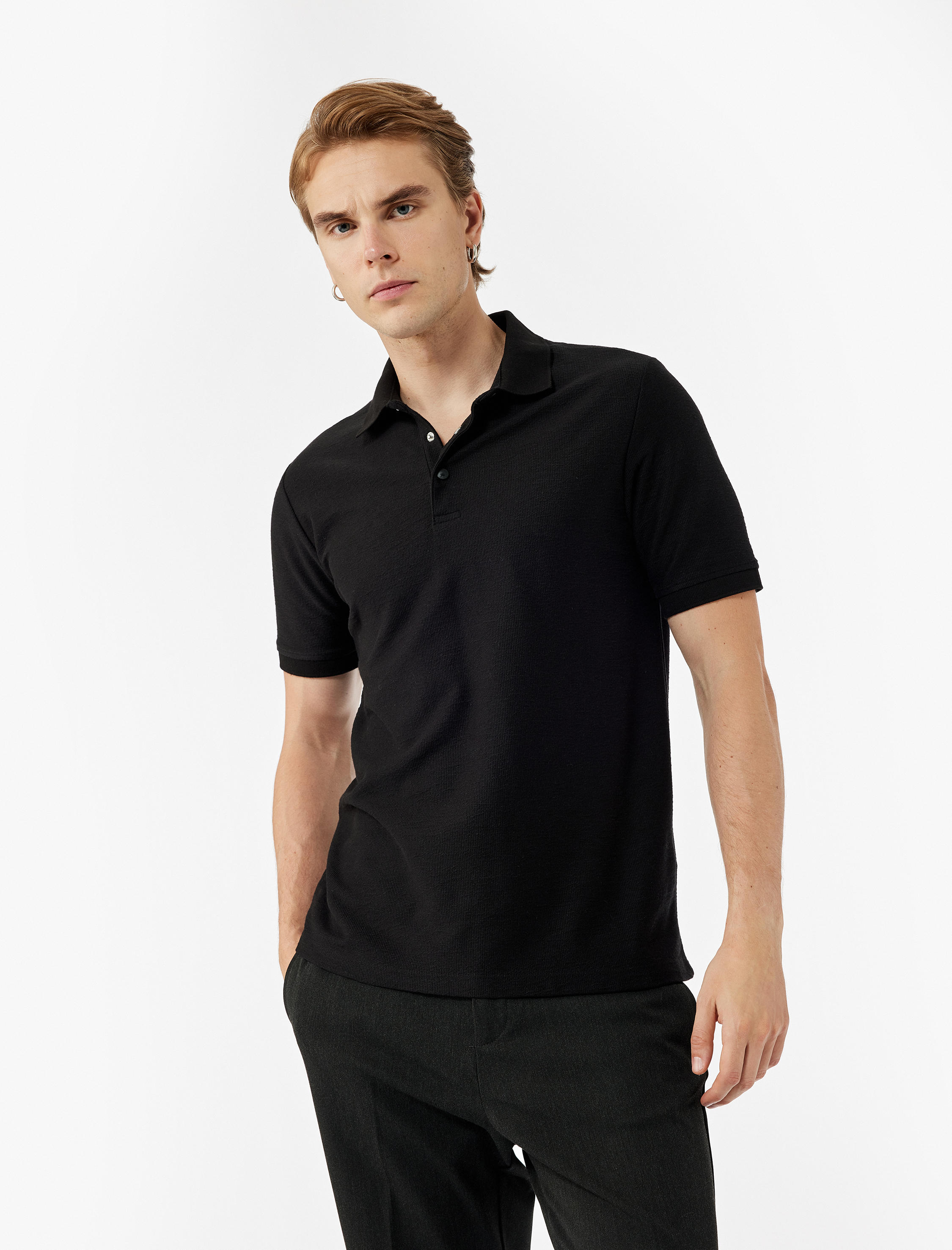   Regular Fit Çıtçıt Düğme Detaylı Kısa Kollu Polo Yaka Tişört