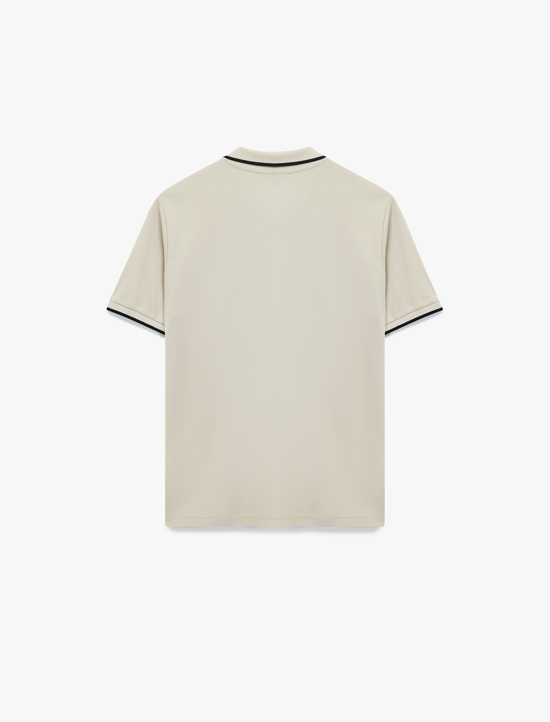   Kısa Kollu Şerit Detaylı Düğmeli Pike Kumaş Pamuklu Slim Fit Polo Yaka Tişört