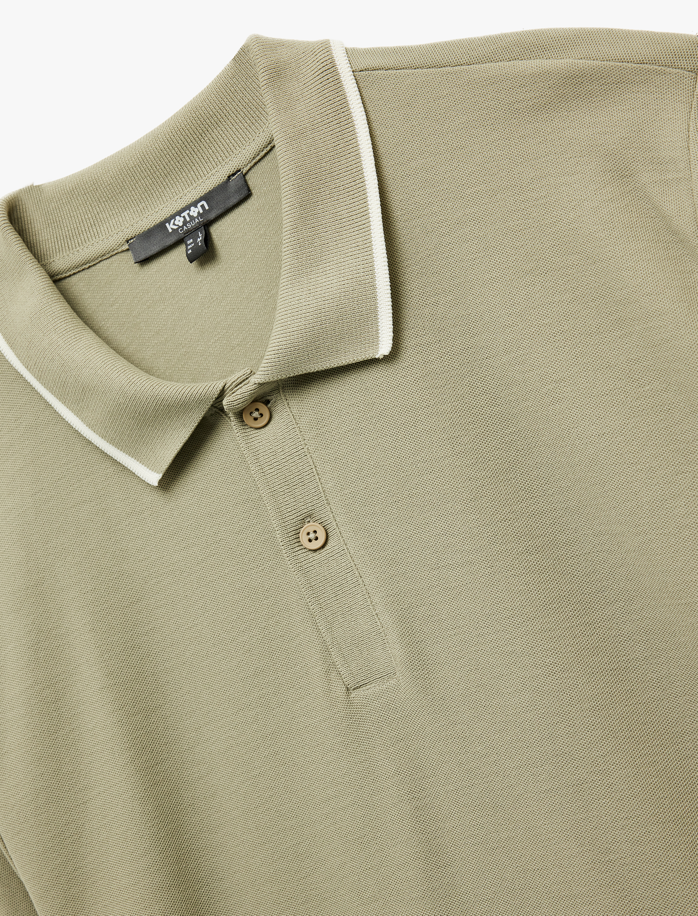   Kısa Kollu Şerit Detaylı Düğmeli Pike Kumaş Pamuklu Slim Fit Polo Yaka Tişört