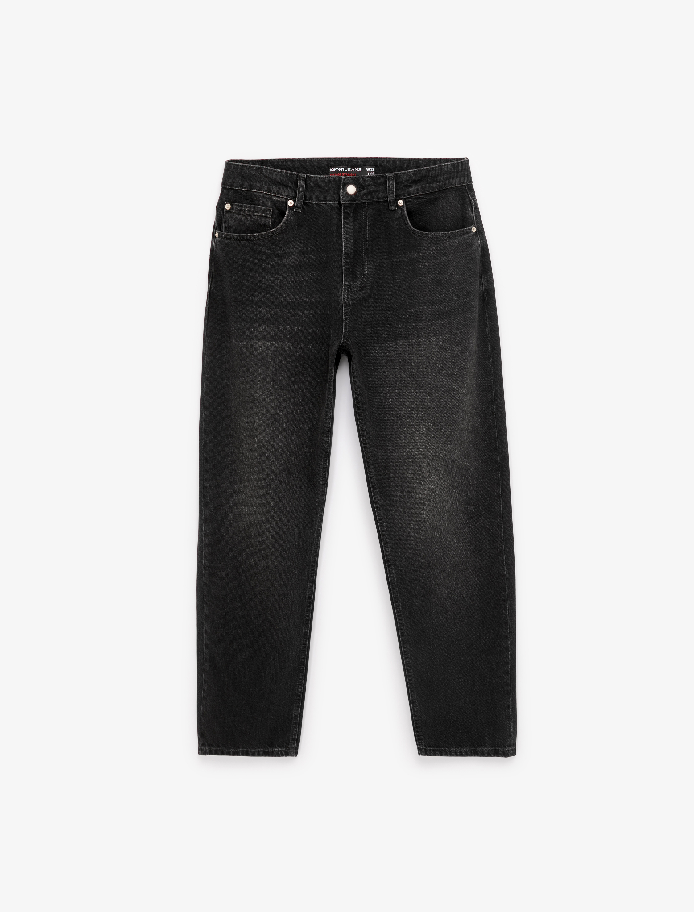   Pamuklu Normal Bel Vintage Straight Fit Jean Pantolon