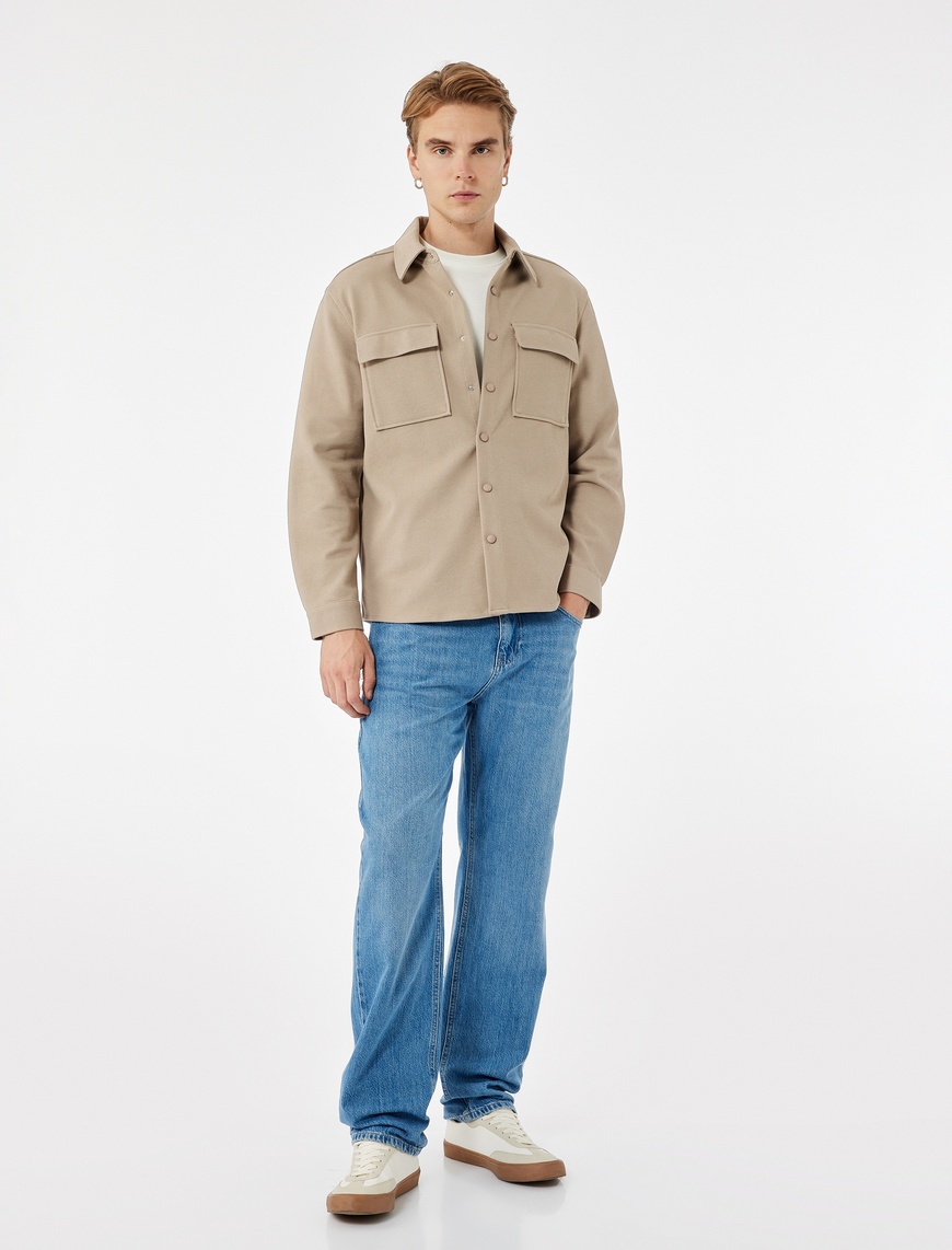   Pamuklu Normal Bel Cep Detaylı Vintage Straight Fit Jean Pantolon