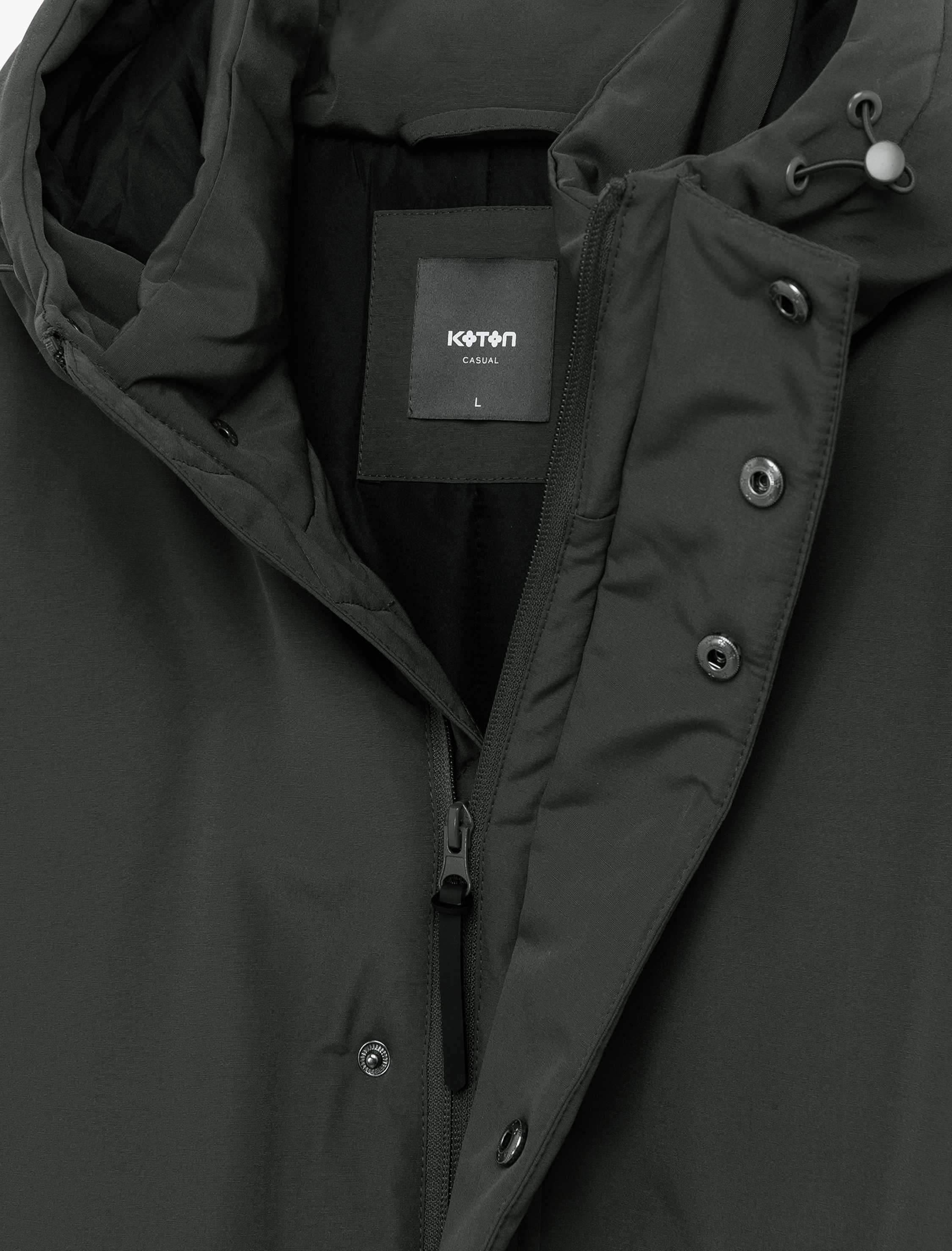 Çıtçıt Düğme Detaylı Fermuarlı Cepli Kapüşonlu Kışlık Şişme Ceket