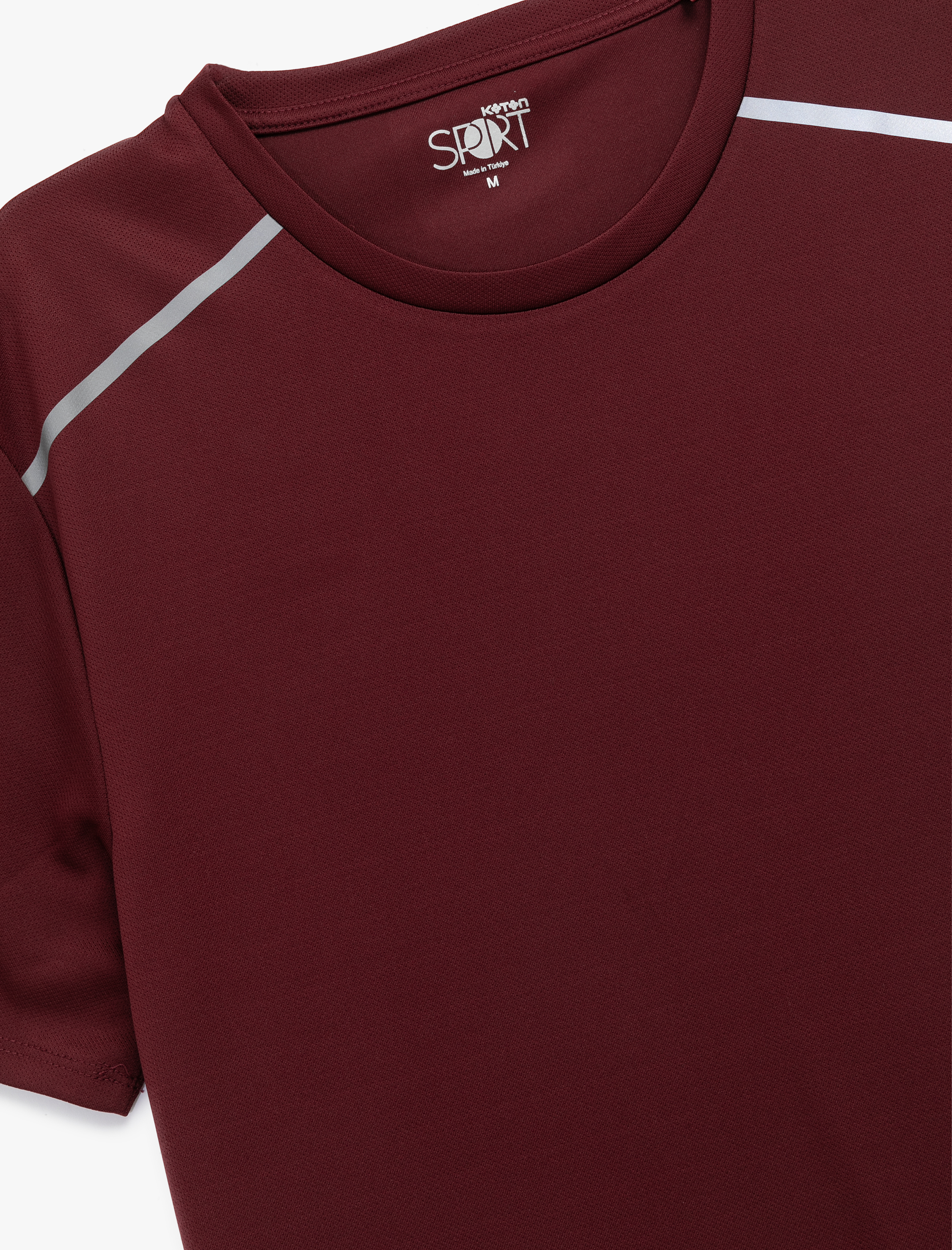   Kısa Kollu Şerit Detaylı Bisiklet Yaka Spor Tişört