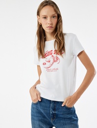 Pamuklu Slim Fit Kısa Kollu Bisiklet Yaka Tişört