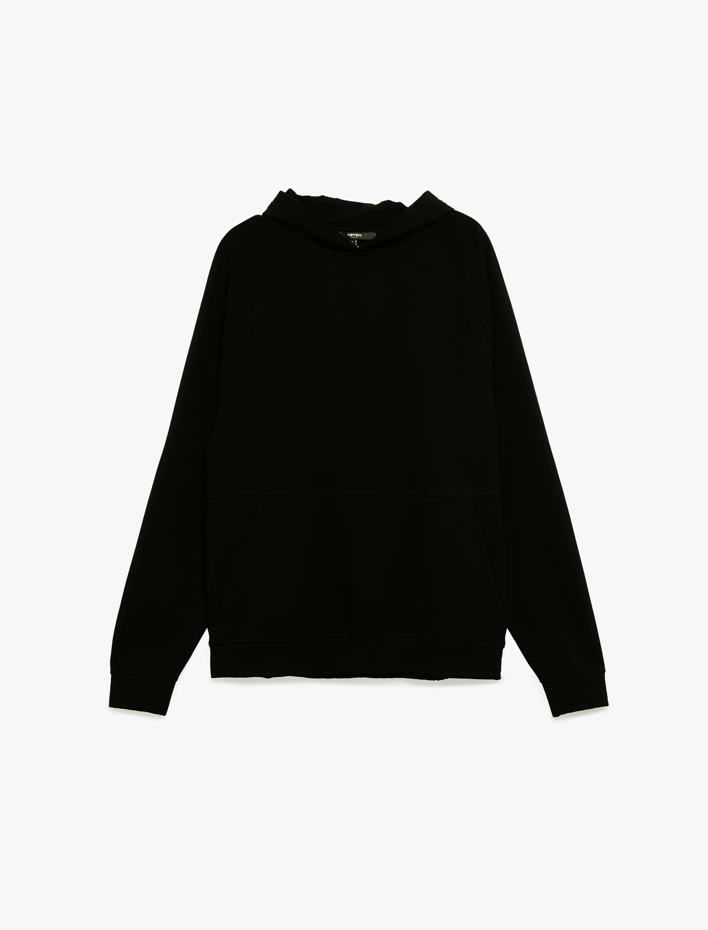   Kanguru Cepli Kapüşonlu Lastik Detaylı Uzun Kollu Hoodie