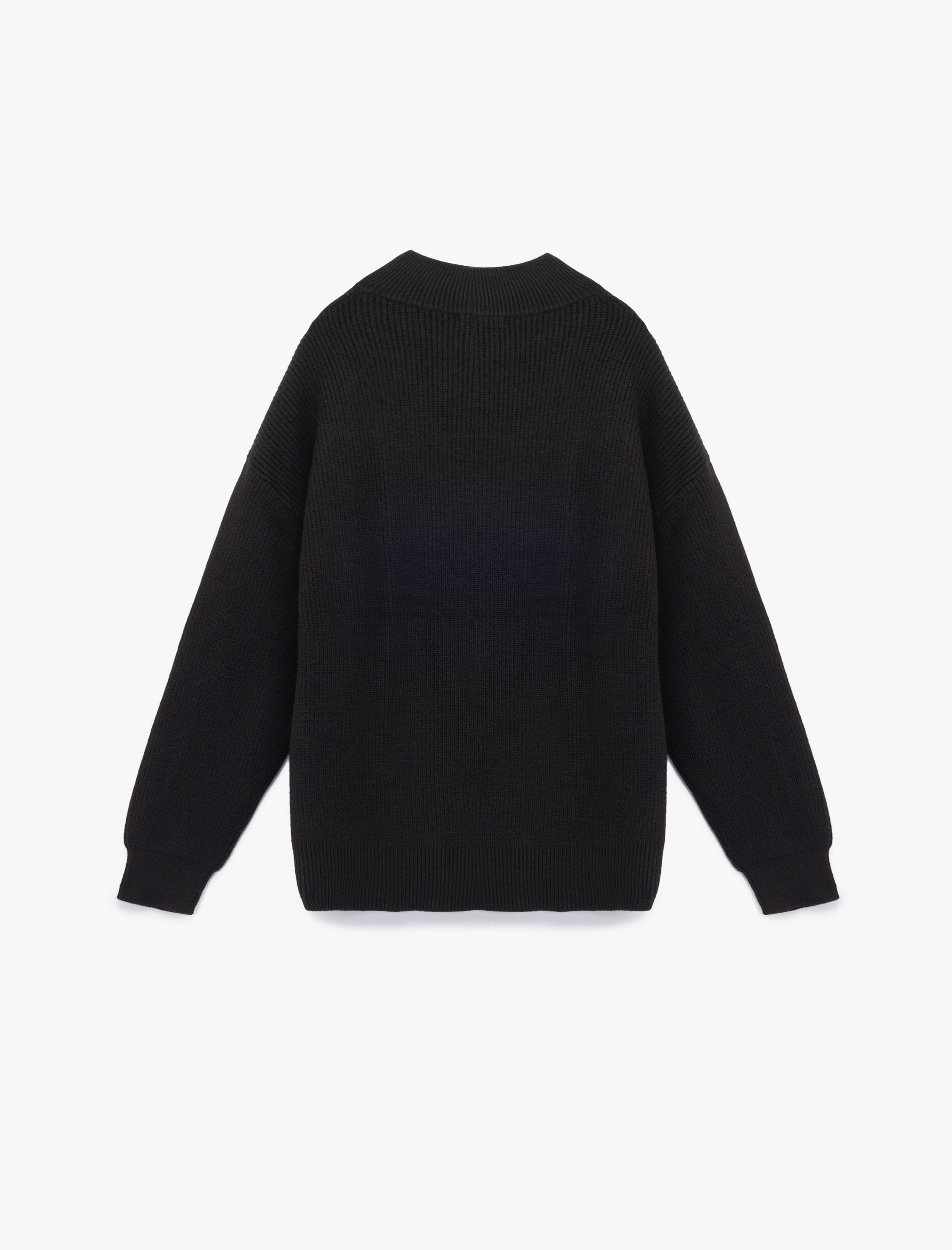   Uzun Kollu Dokulu Yarım Fermuarlı Yaka Triko Kazak